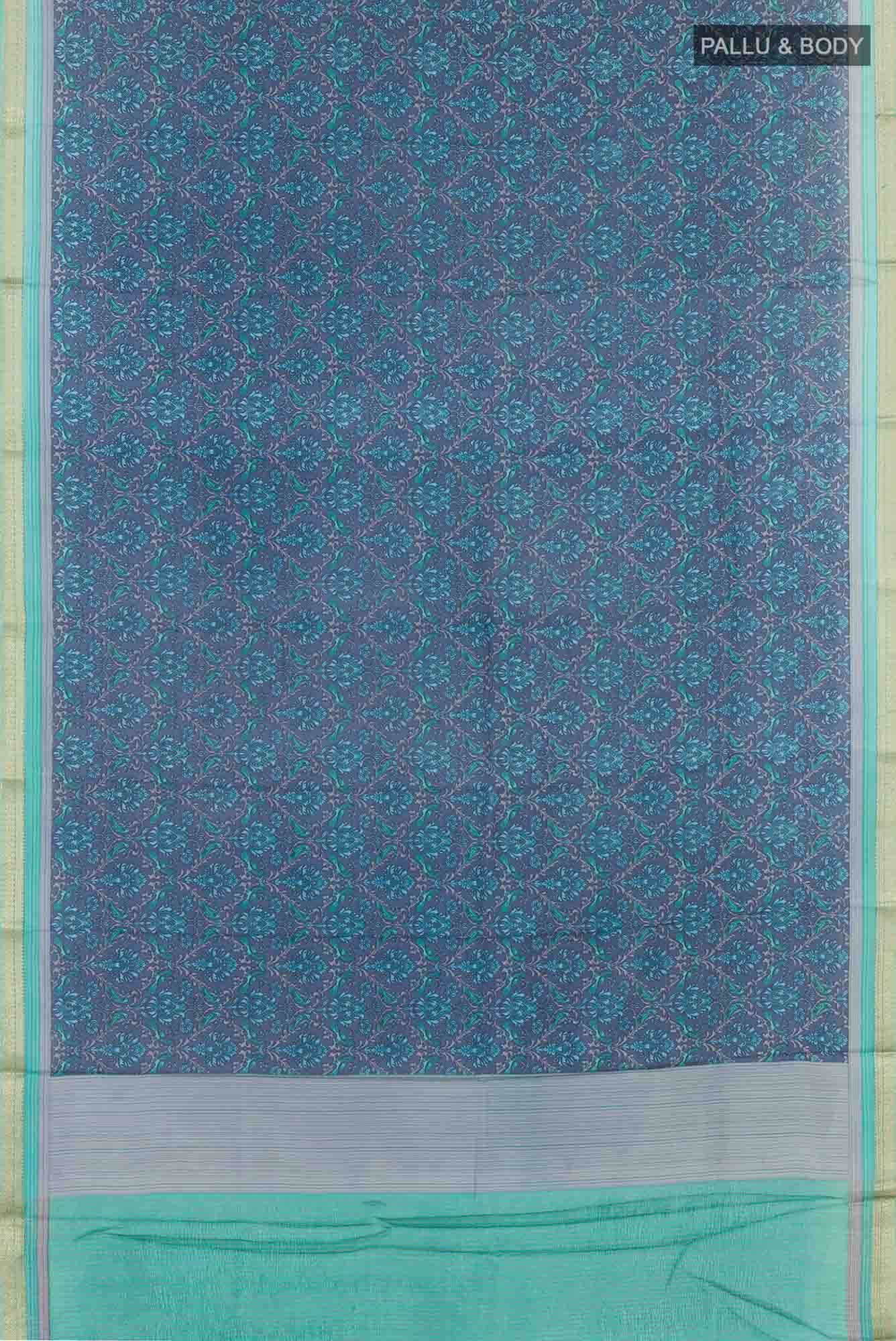 Electric Blue Crepe Saree