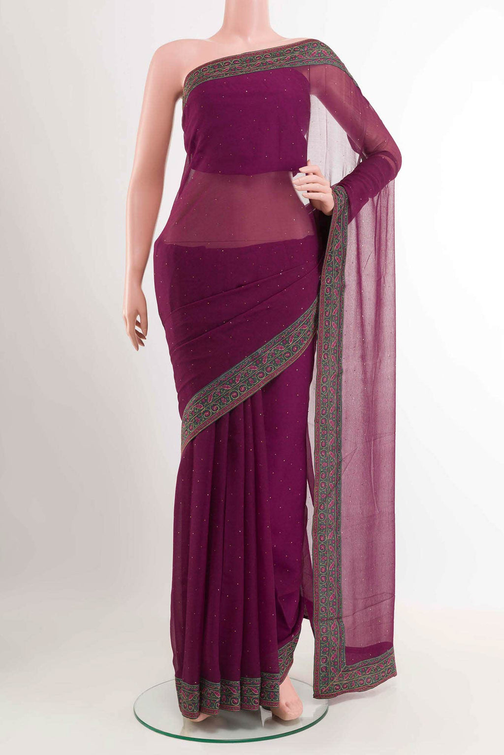Purple Chiffon Saree