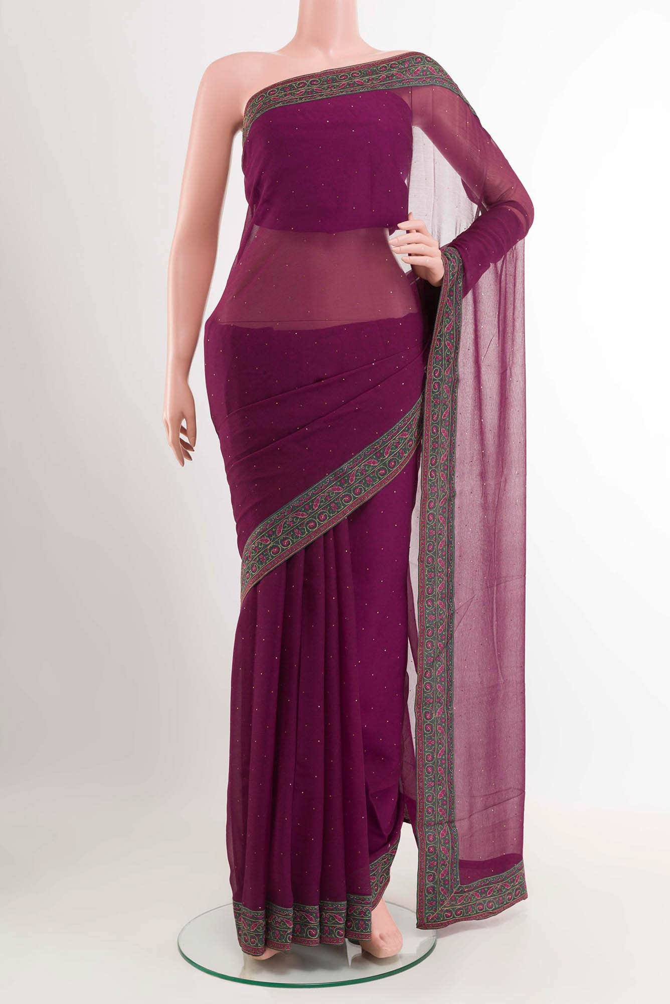 Purple Chiffon Saree