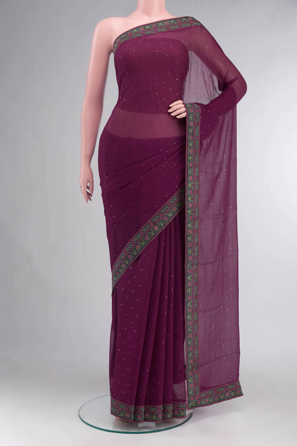 Magenta Chiffon Saree