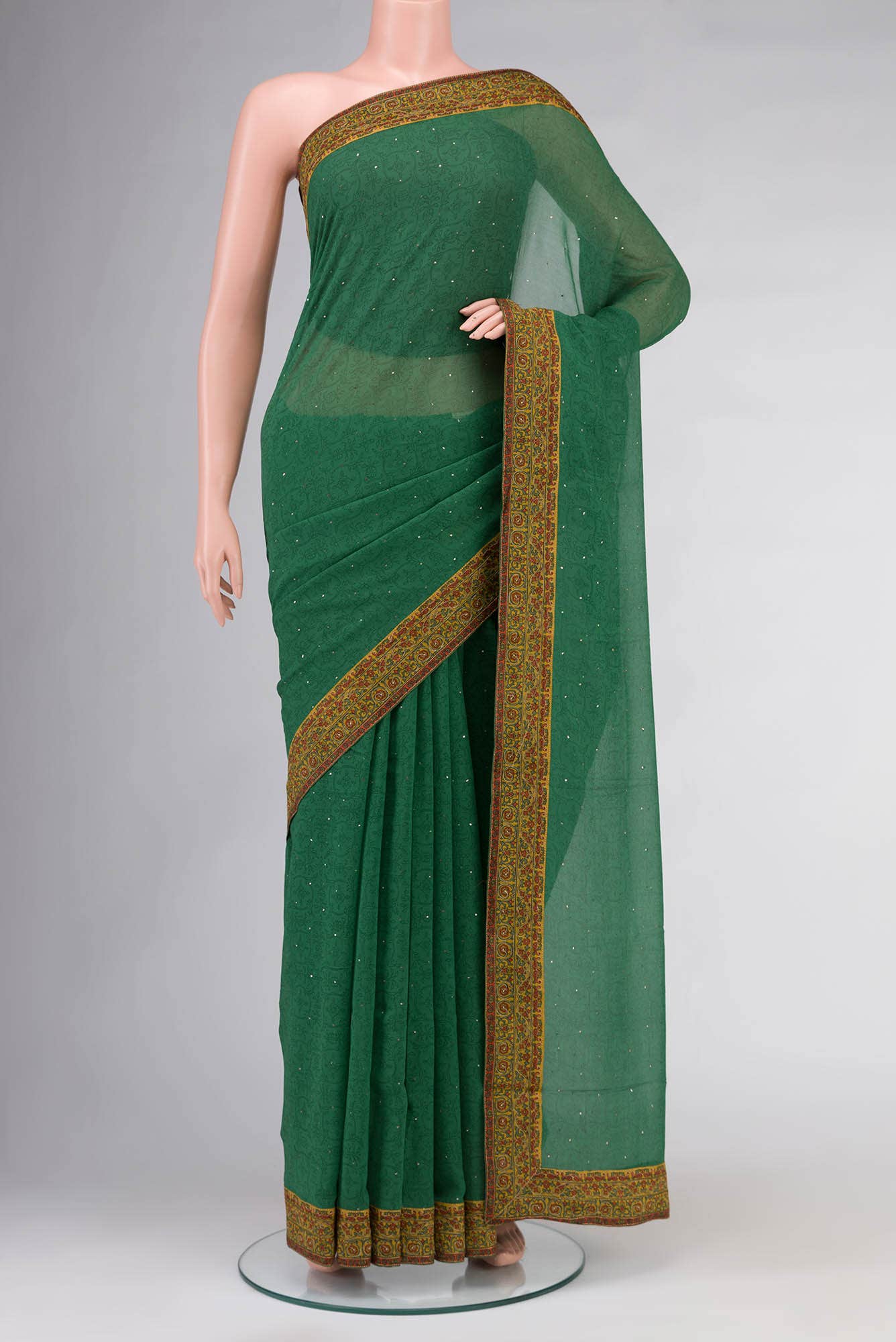 Green Mysore Chiffon Saree