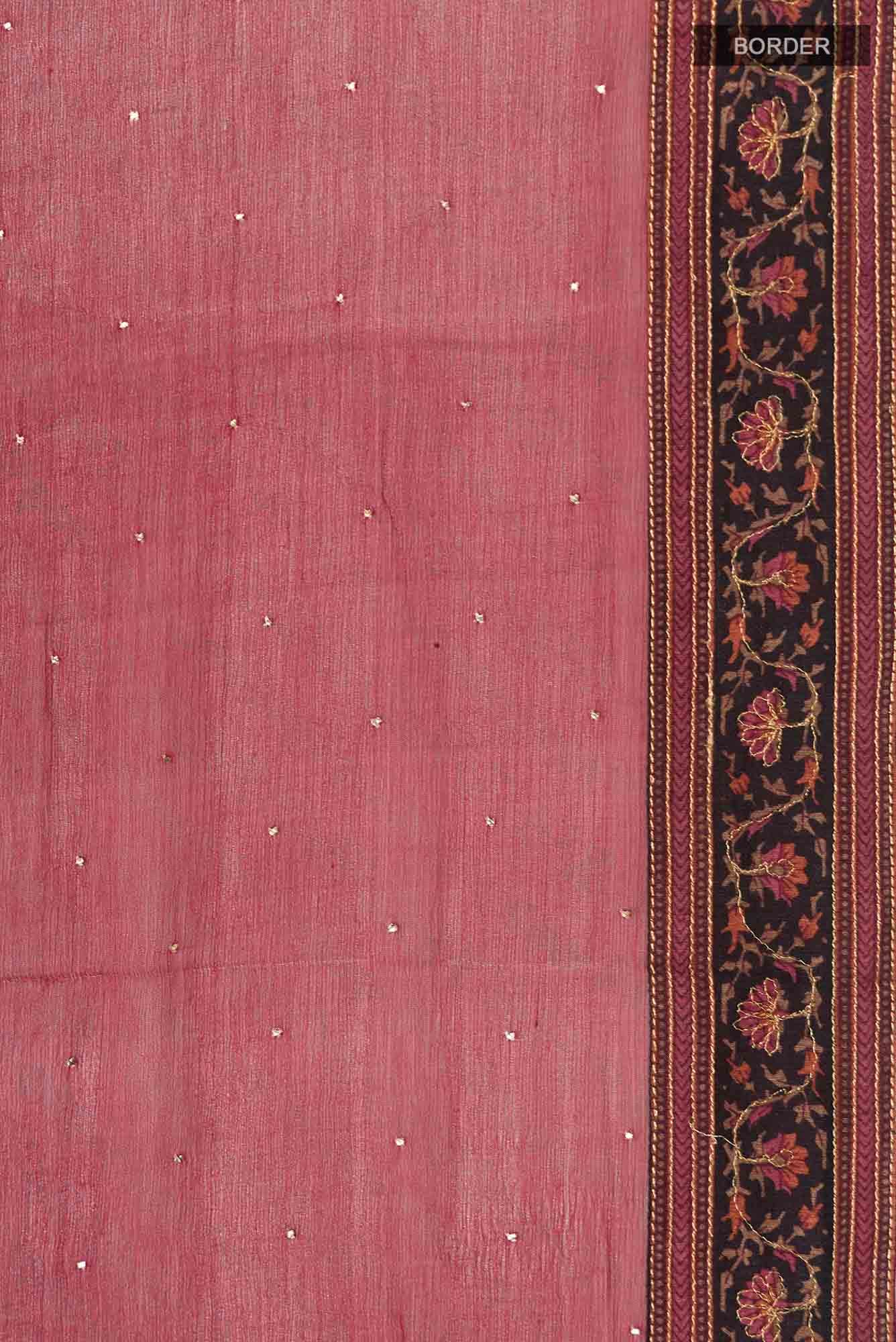 Maroon Mysore Chiffon Saree