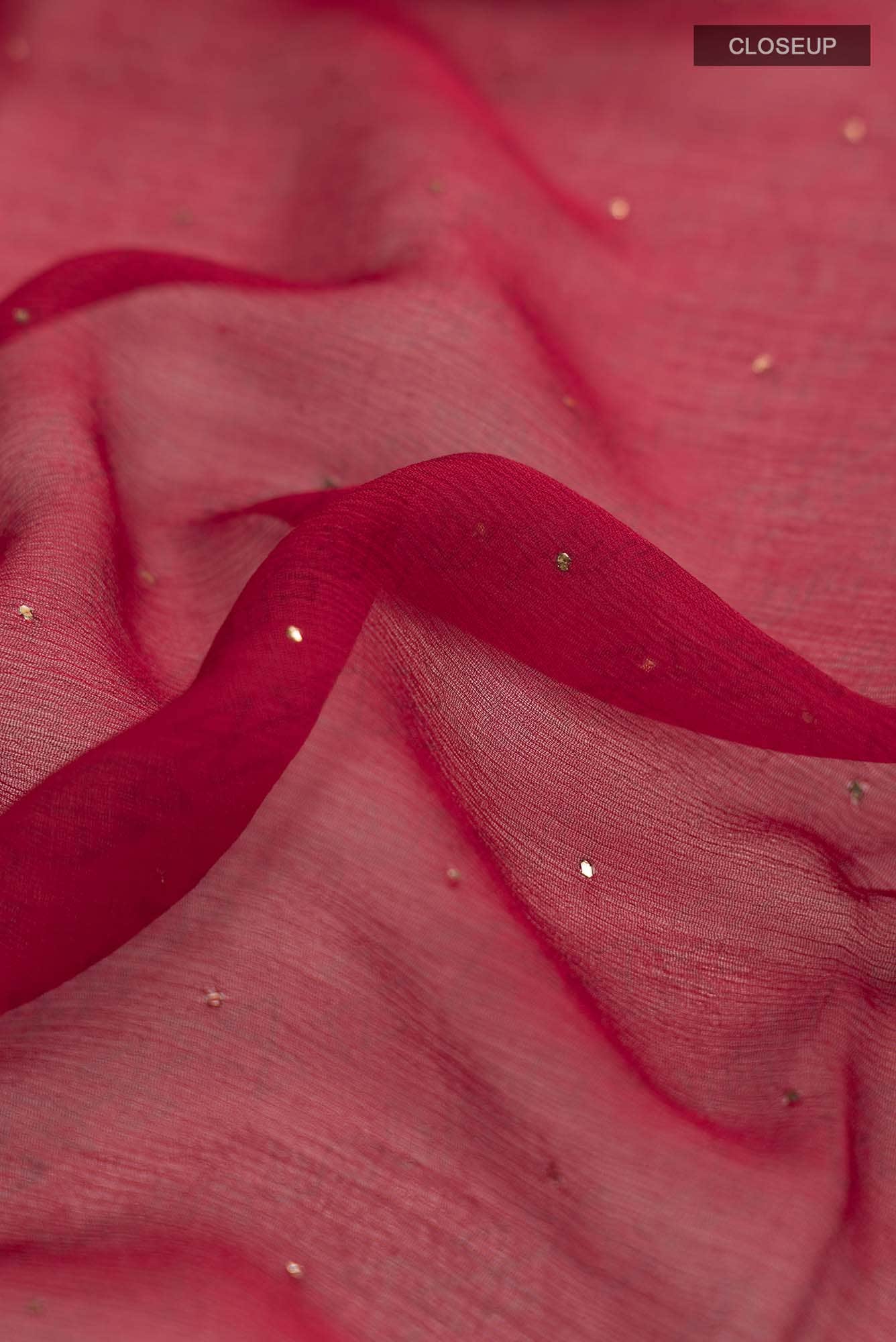 Red Mysore Chiffon Saree