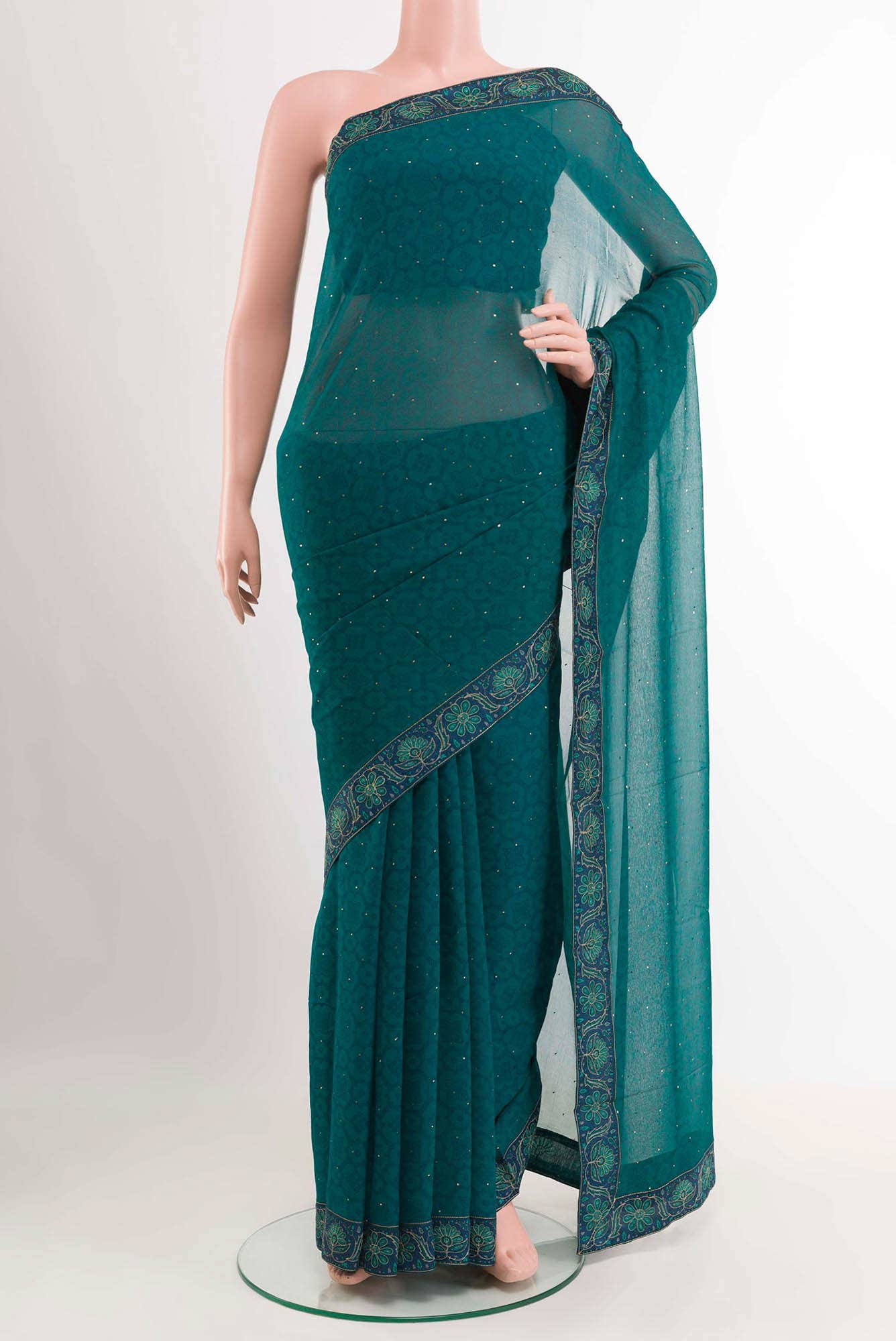 Green Chiffon Saree