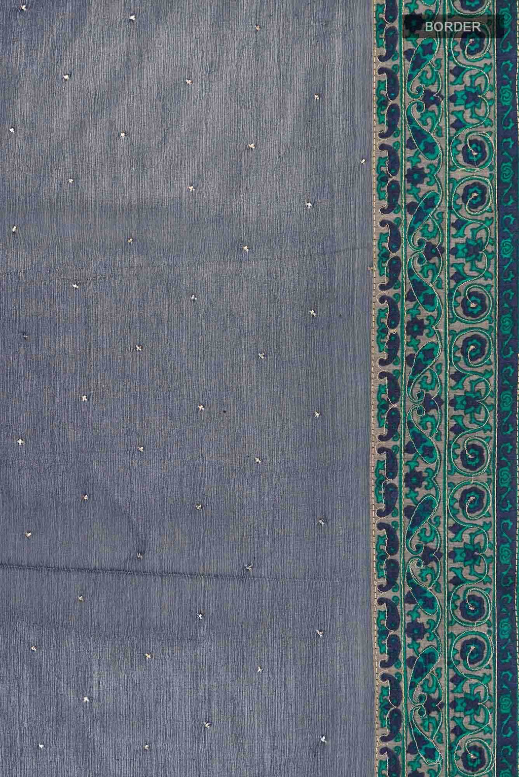 Navy Blue Mysore Chiffon Saree