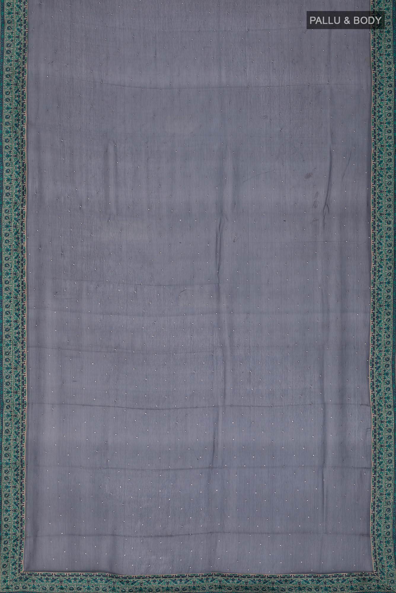 Navy Blue Mysore Chiffon Saree