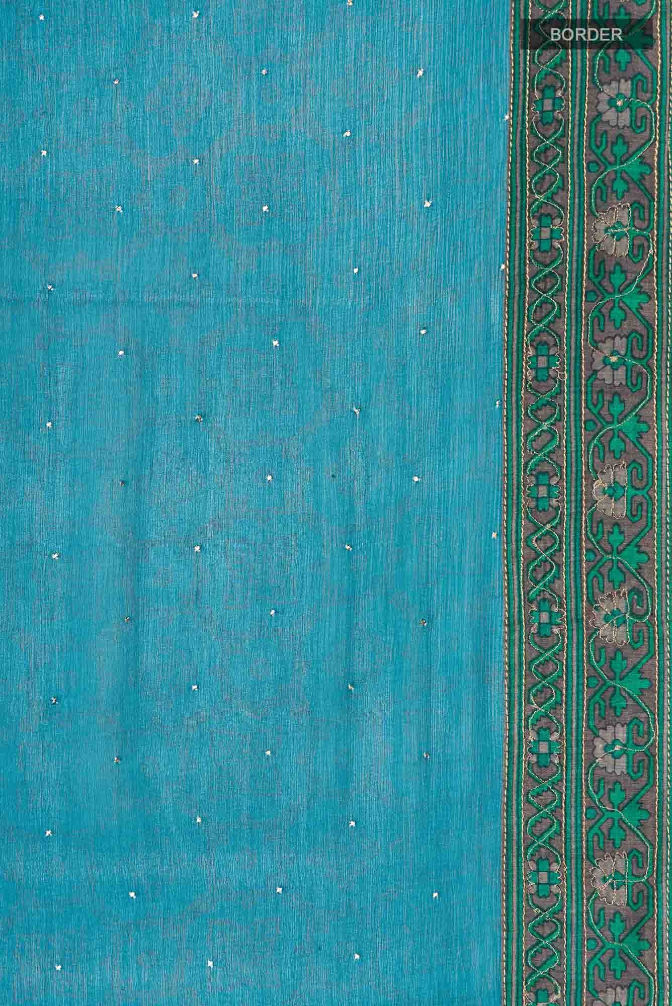 Blue Chiffon Saree