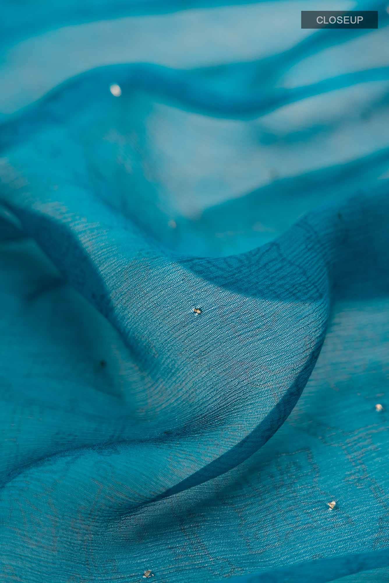 Blue Chiffon Saree