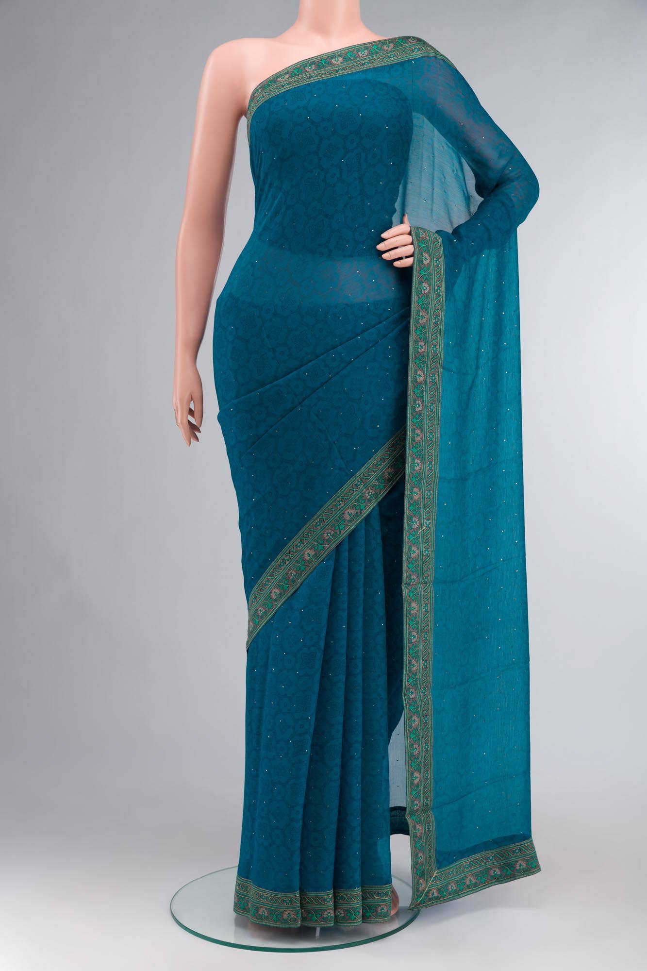 Blue Chiffon Saree