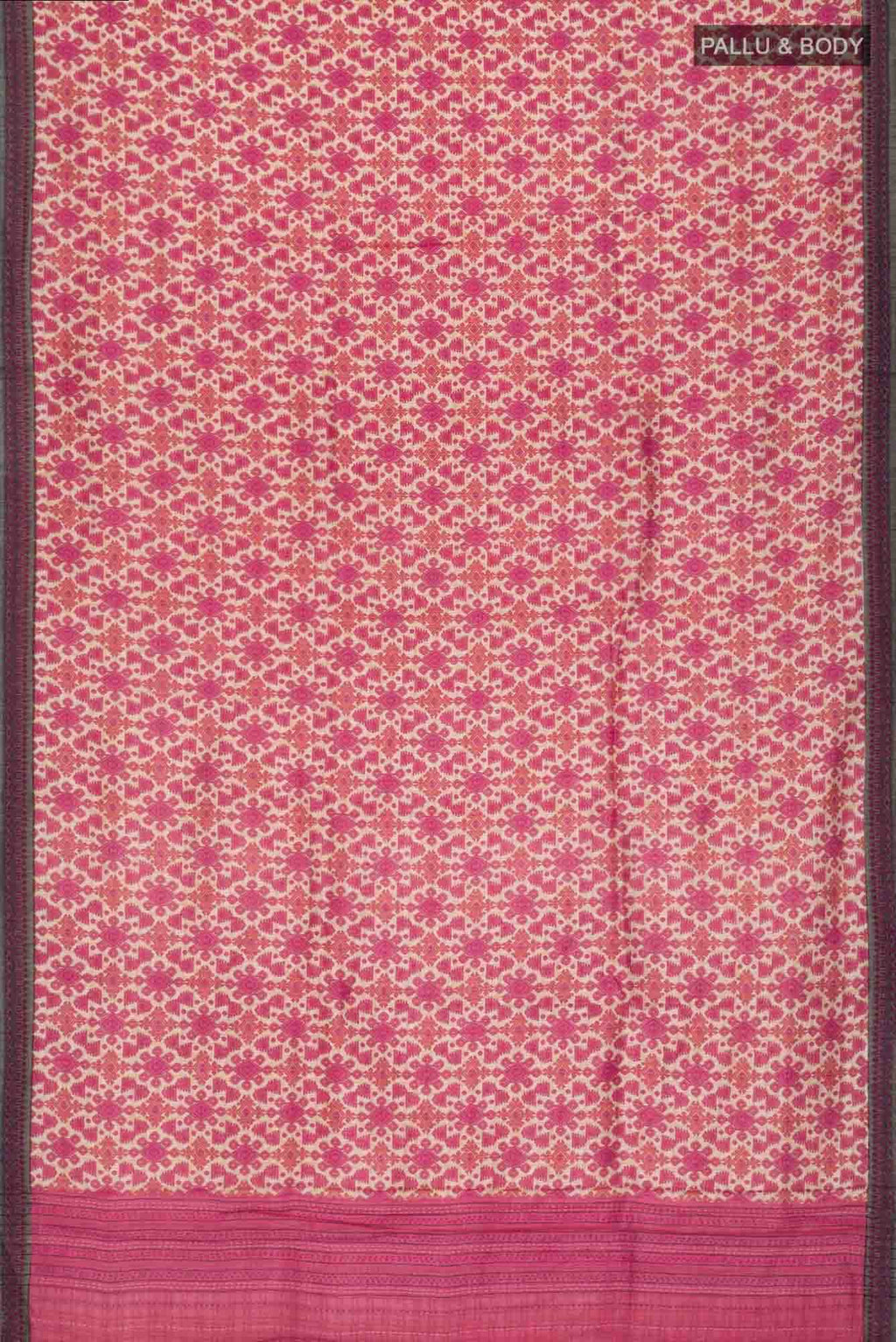 Beige Pashmina Silk Saree