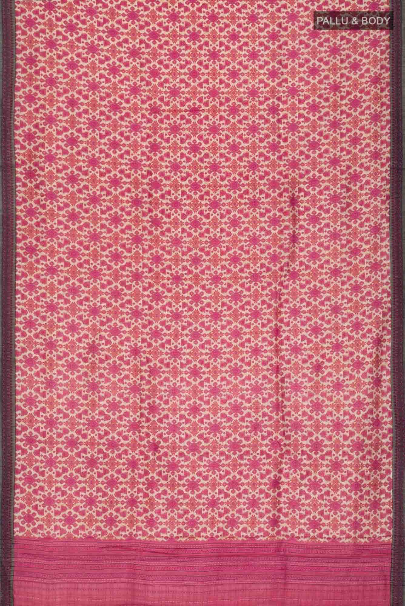Beige Pashmina Silk Saree