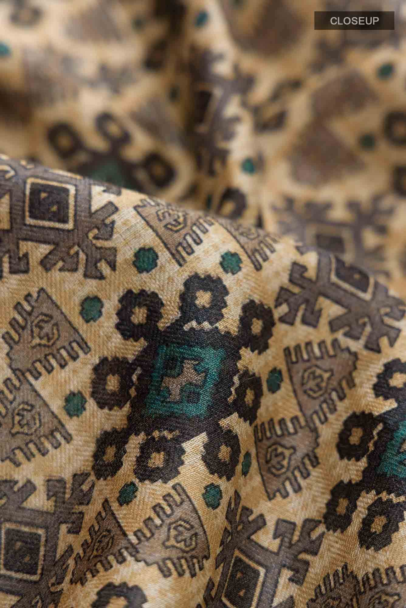 Beige Pashmina Silk Saree