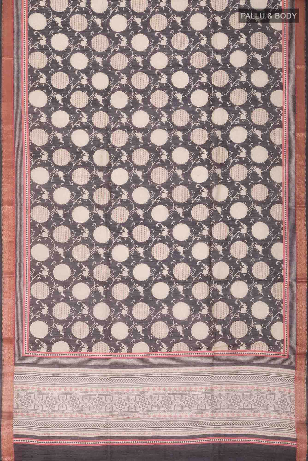 Black Bhagalpuri Tussar Silk Saree