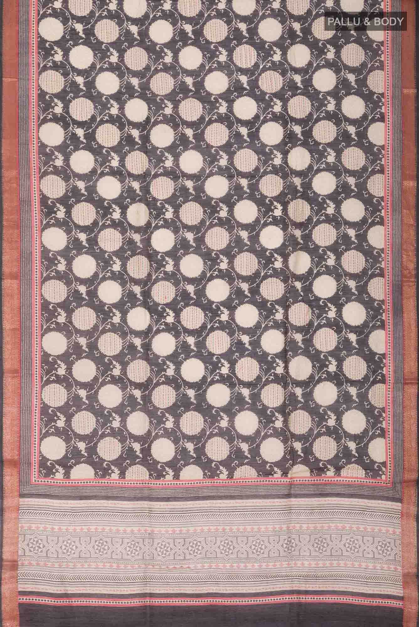 Black Bhagalpuri Tussar Silk Saree