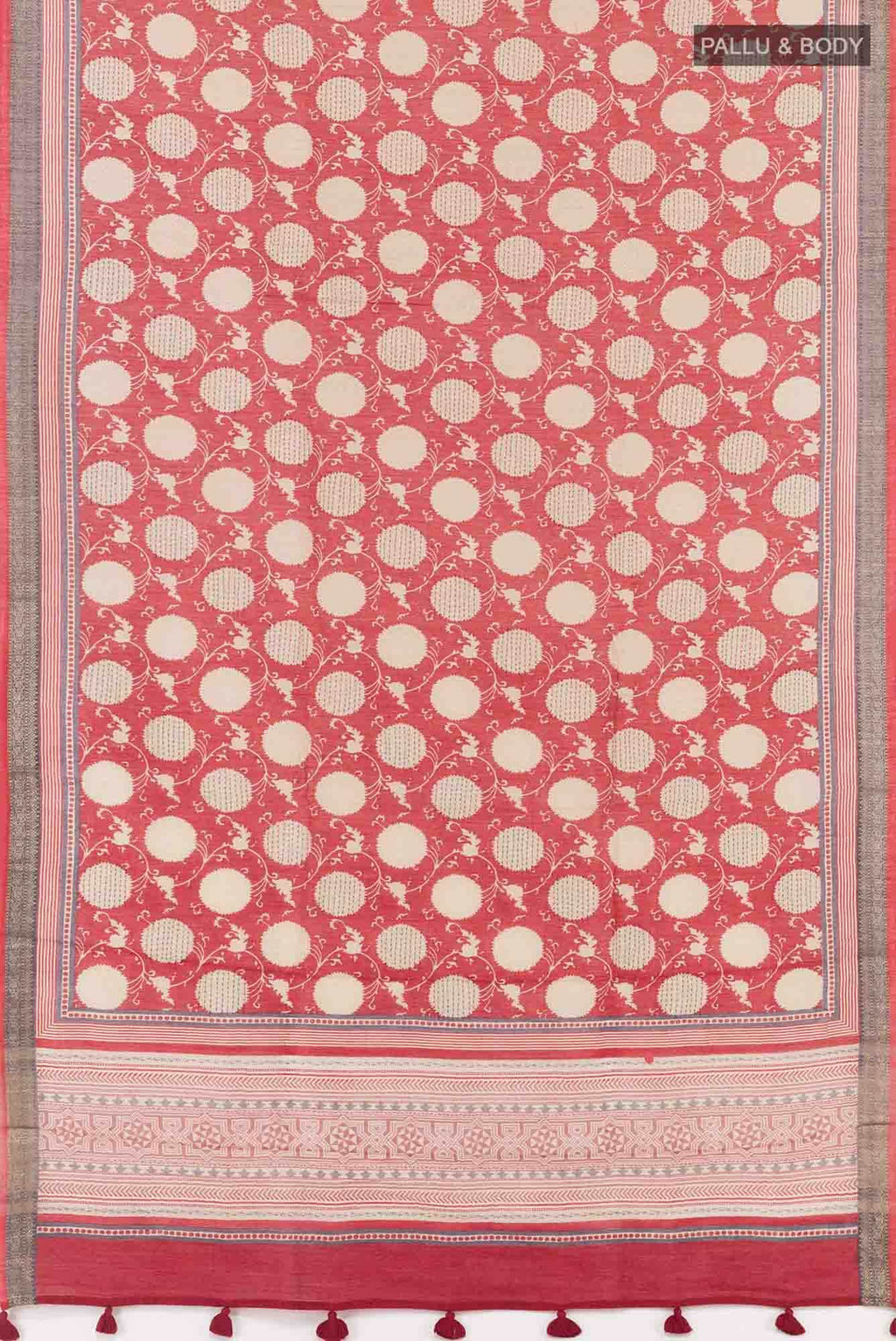 Red Tussar Saree