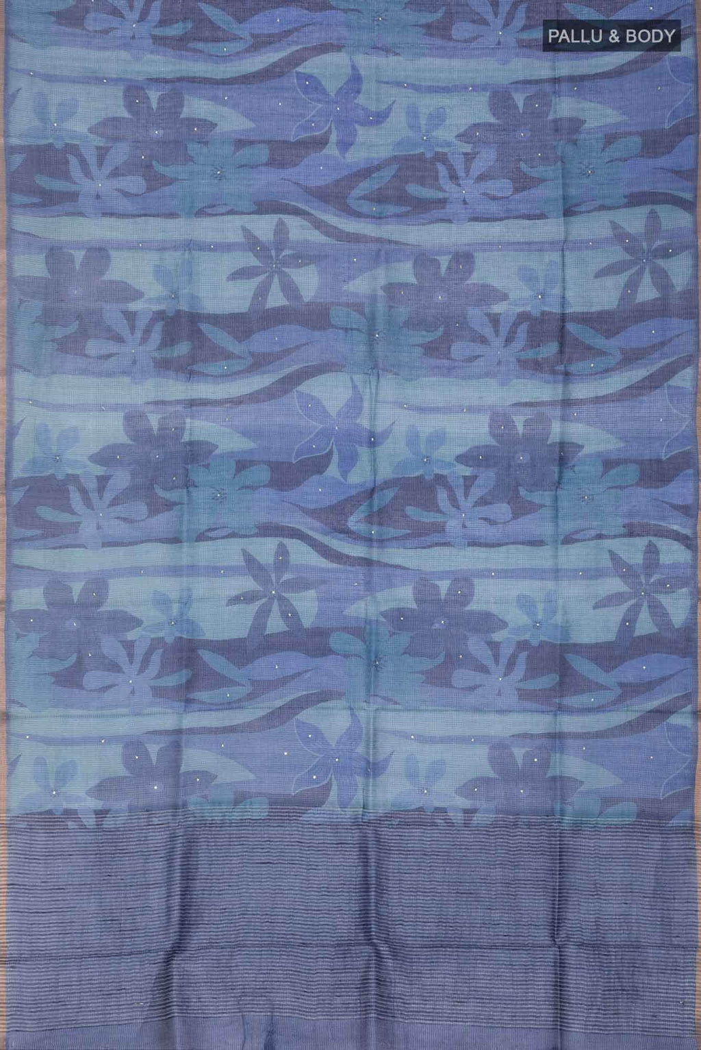 Blue Bhagalpuri Tussar Silk Saree