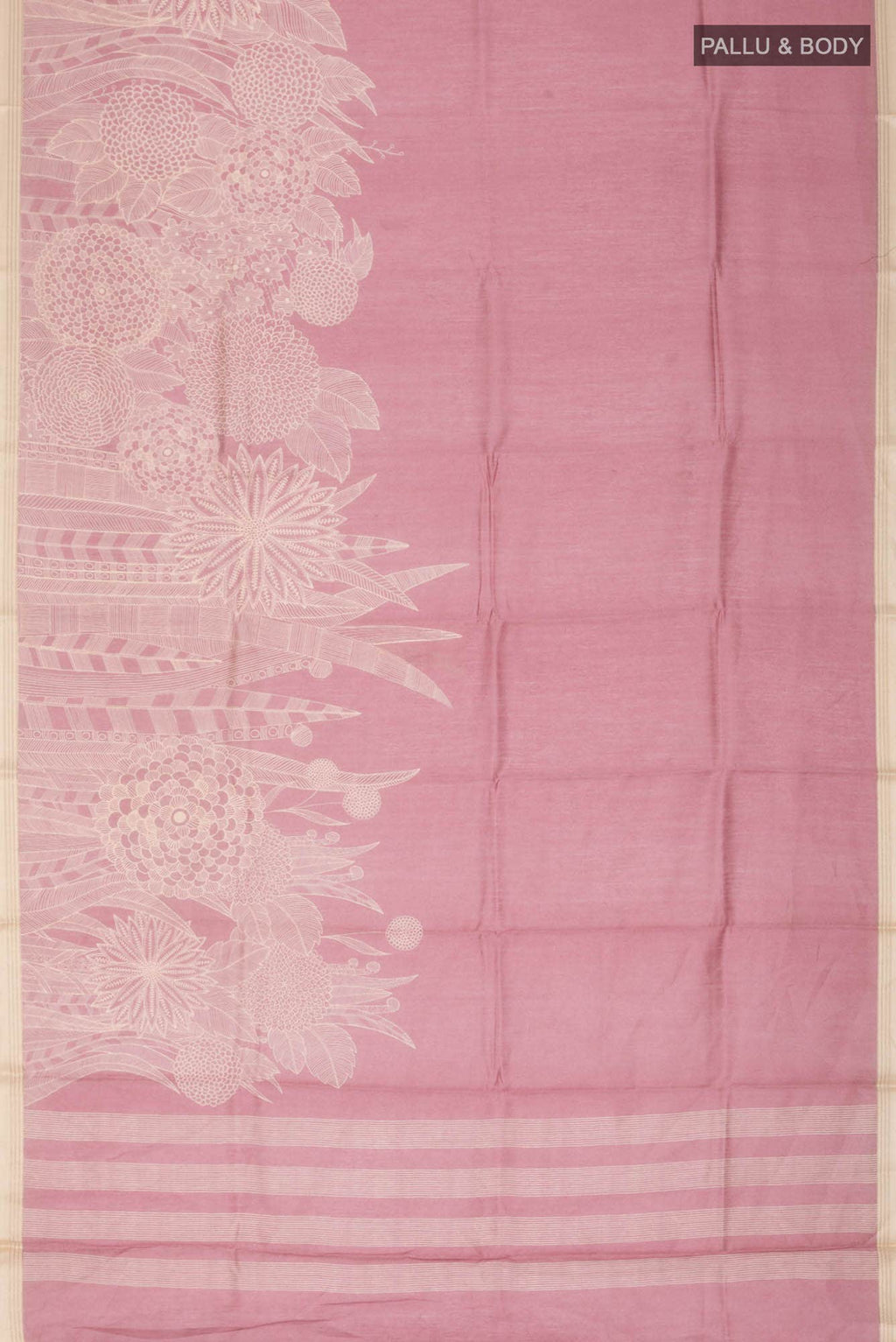 Pink Bhagalpuri Tussar Silk Saree