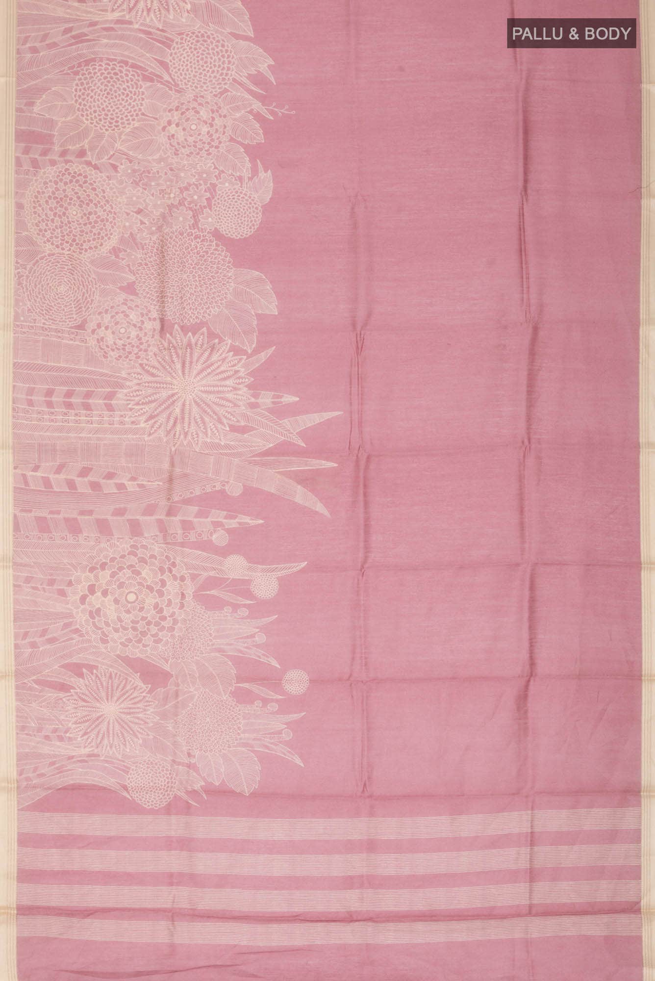 Pink Bhagalpuri Tussar Silk Saree
