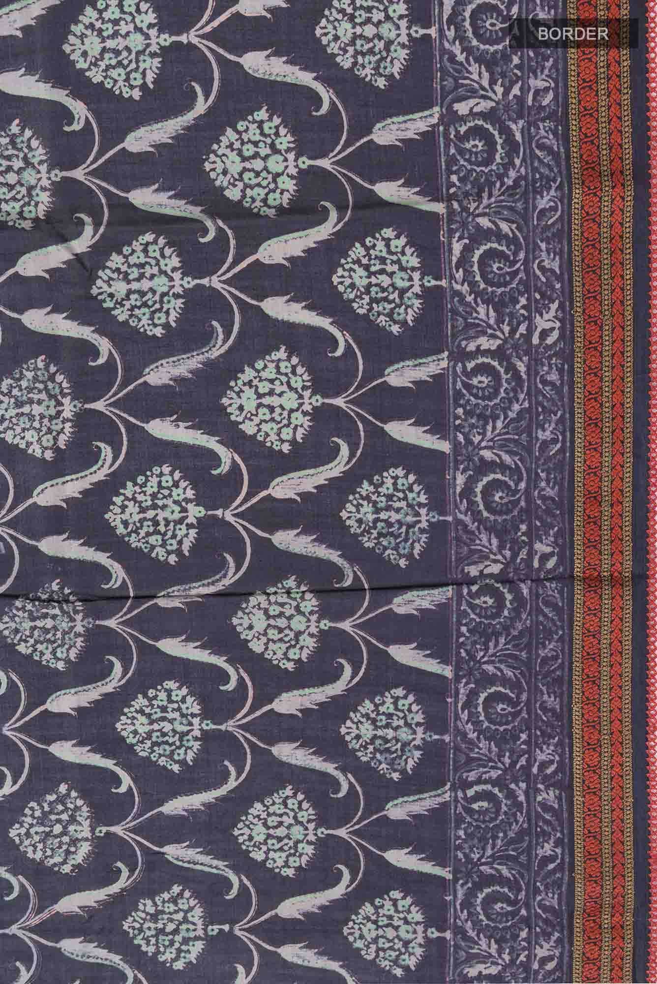 Black Bhagalpuri Tussar Silk Saree