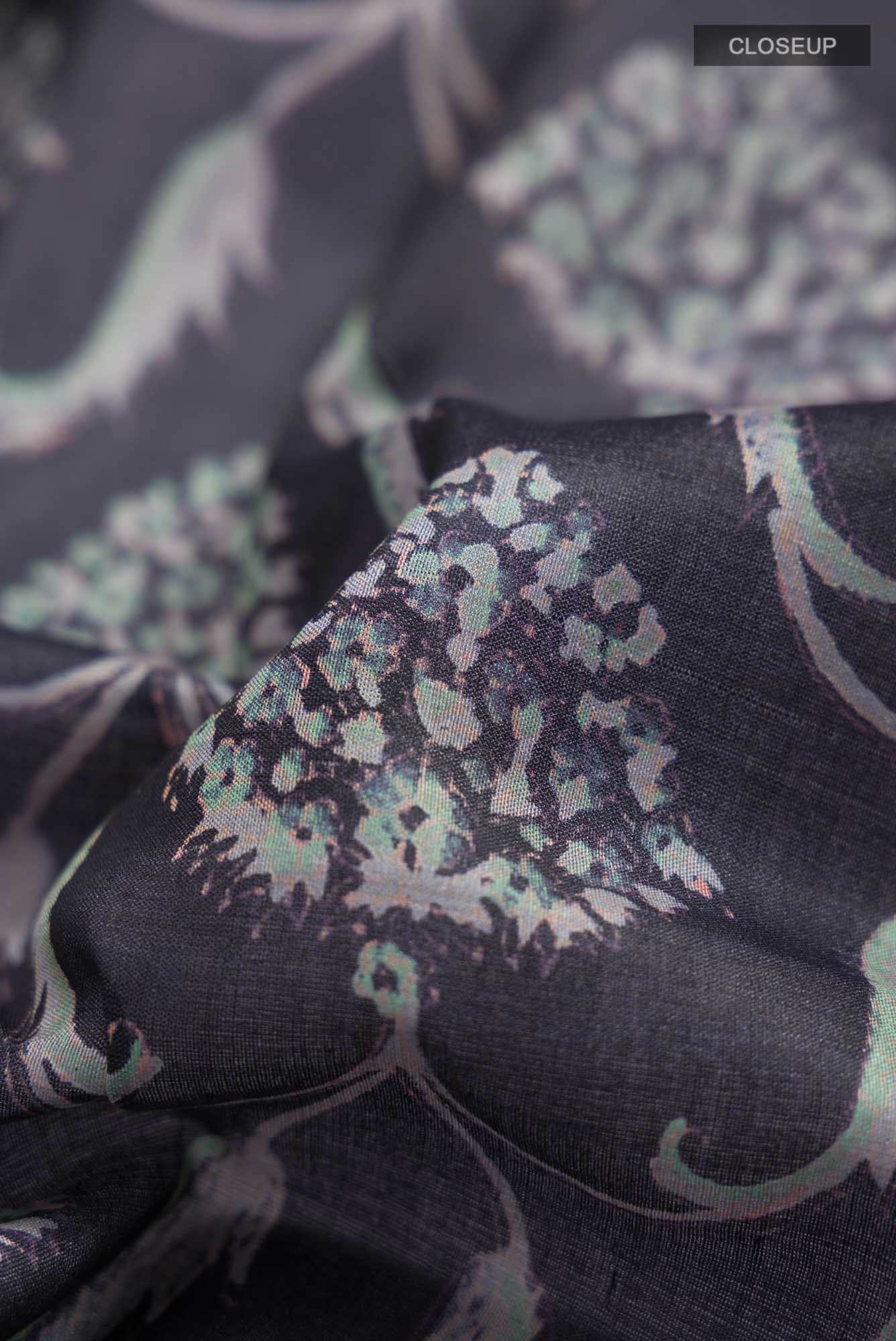 Black Bhagalpuri Tussar Silk Saree