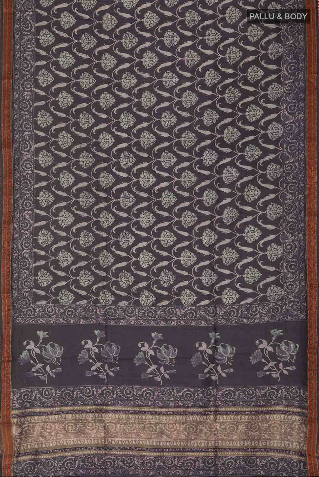 Black Bhagalpuri Tussar Silk Saree