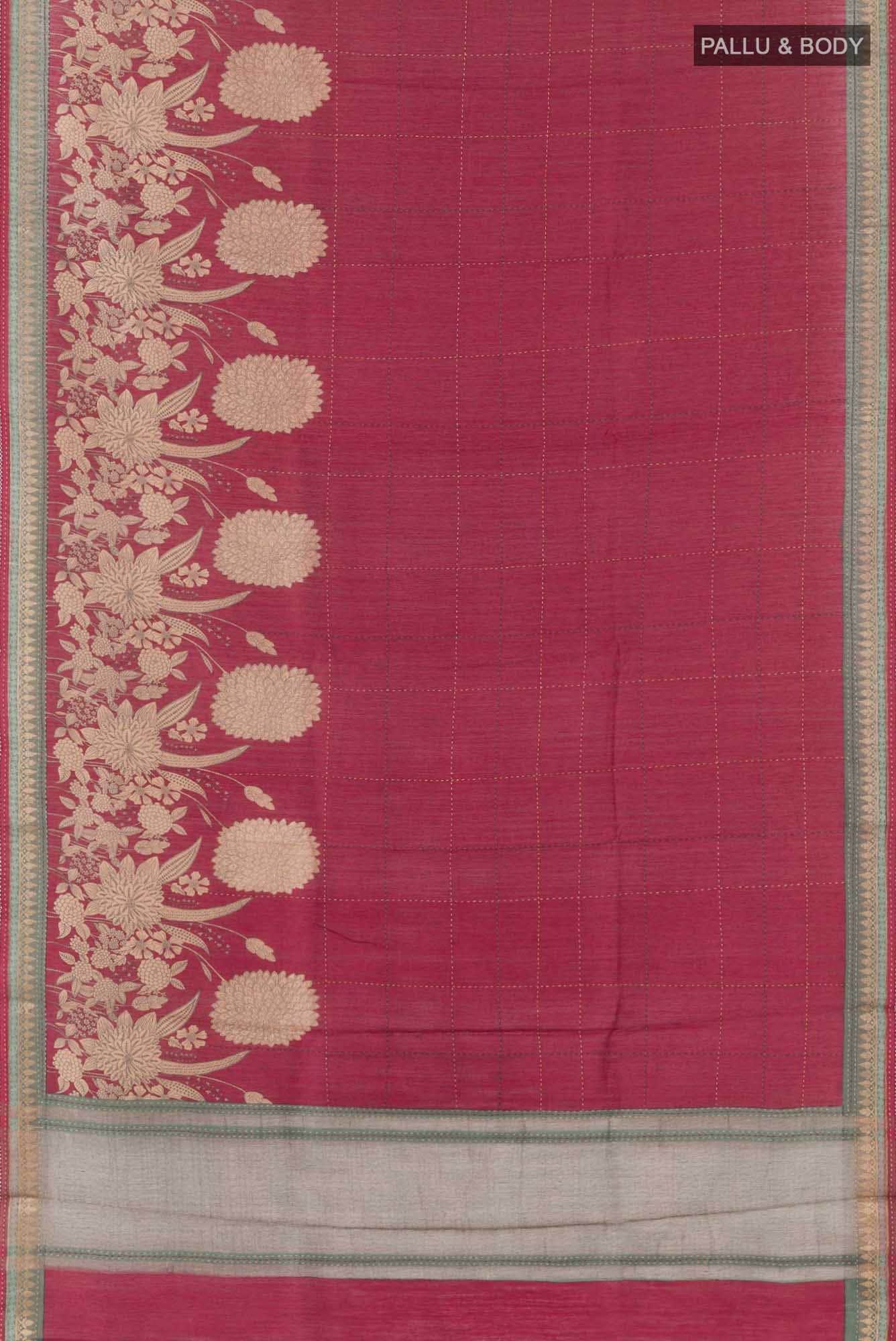 Maroon Tussar Saree