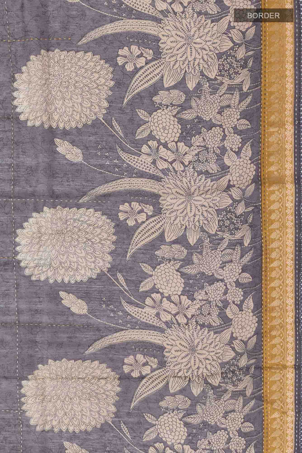 Grey Bhagalpuri Tussar Silk Saree