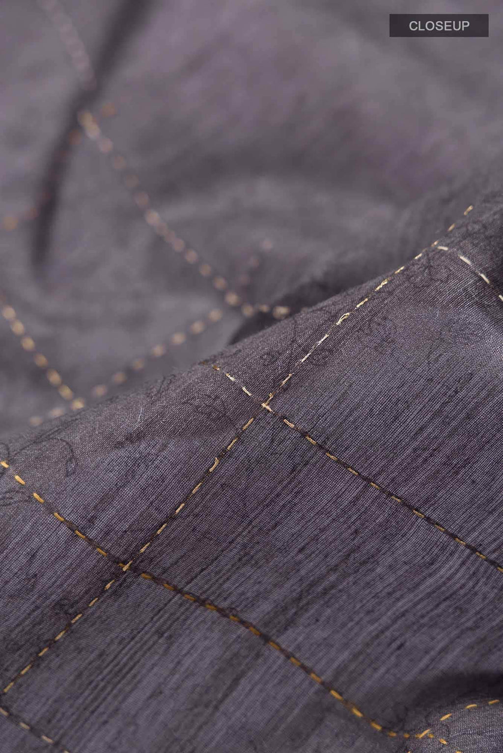 Grey Bhagalpuri Tussar Silk Saree