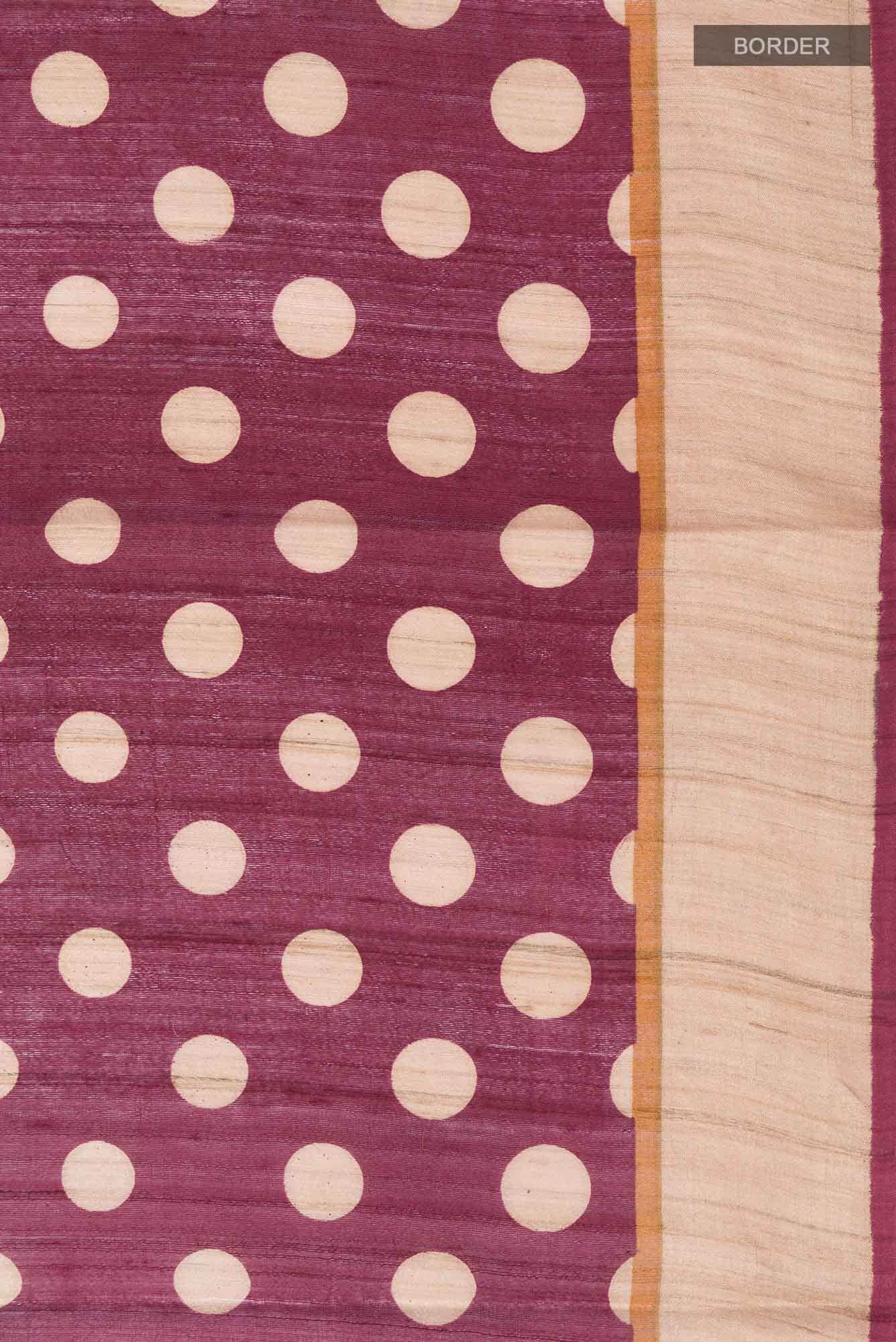 Maroon Tussar Silk Saree