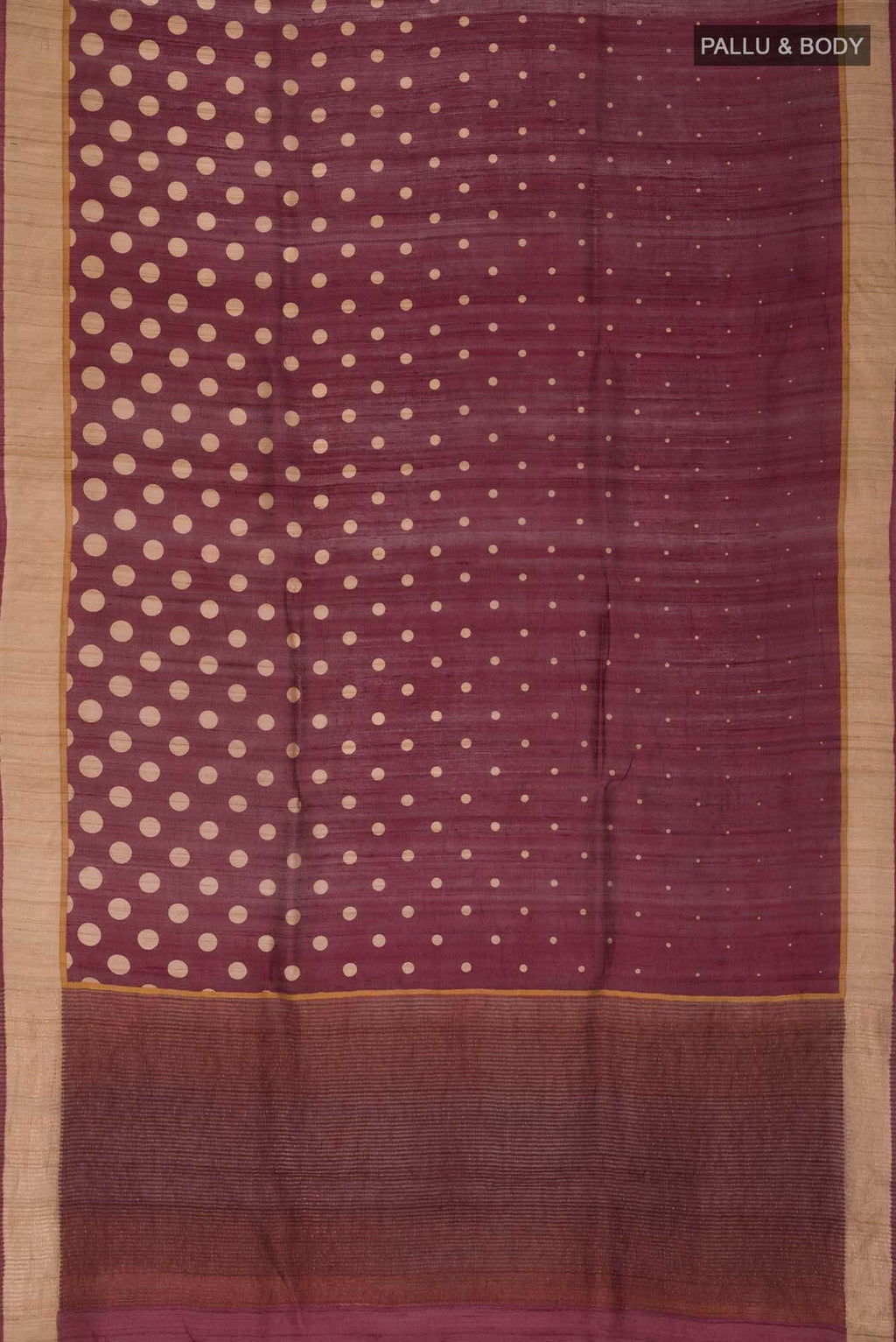 Maroon Tussar Silk Saree