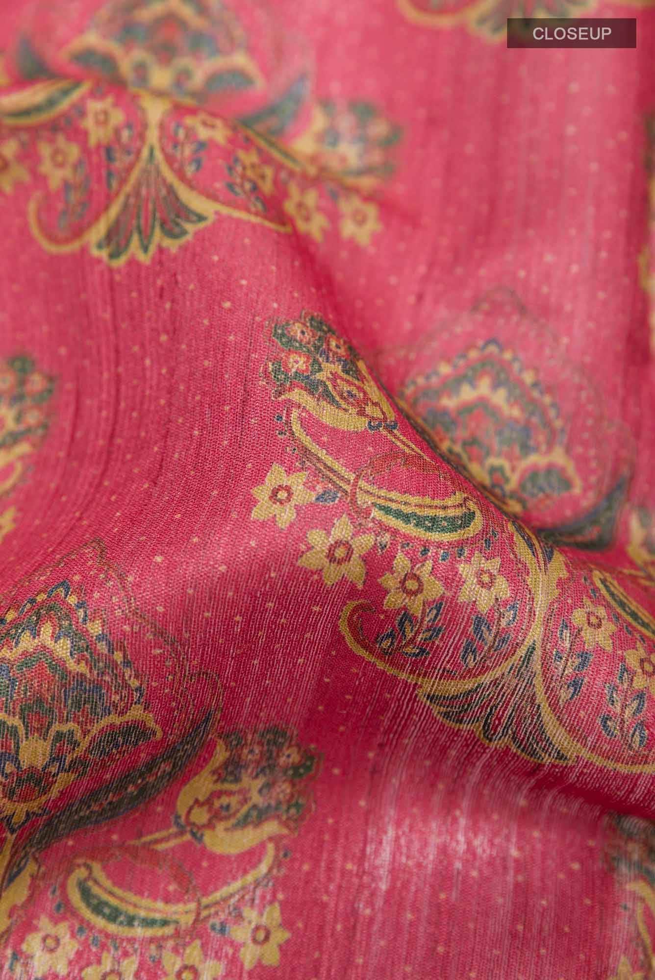 Red Tussar Saree