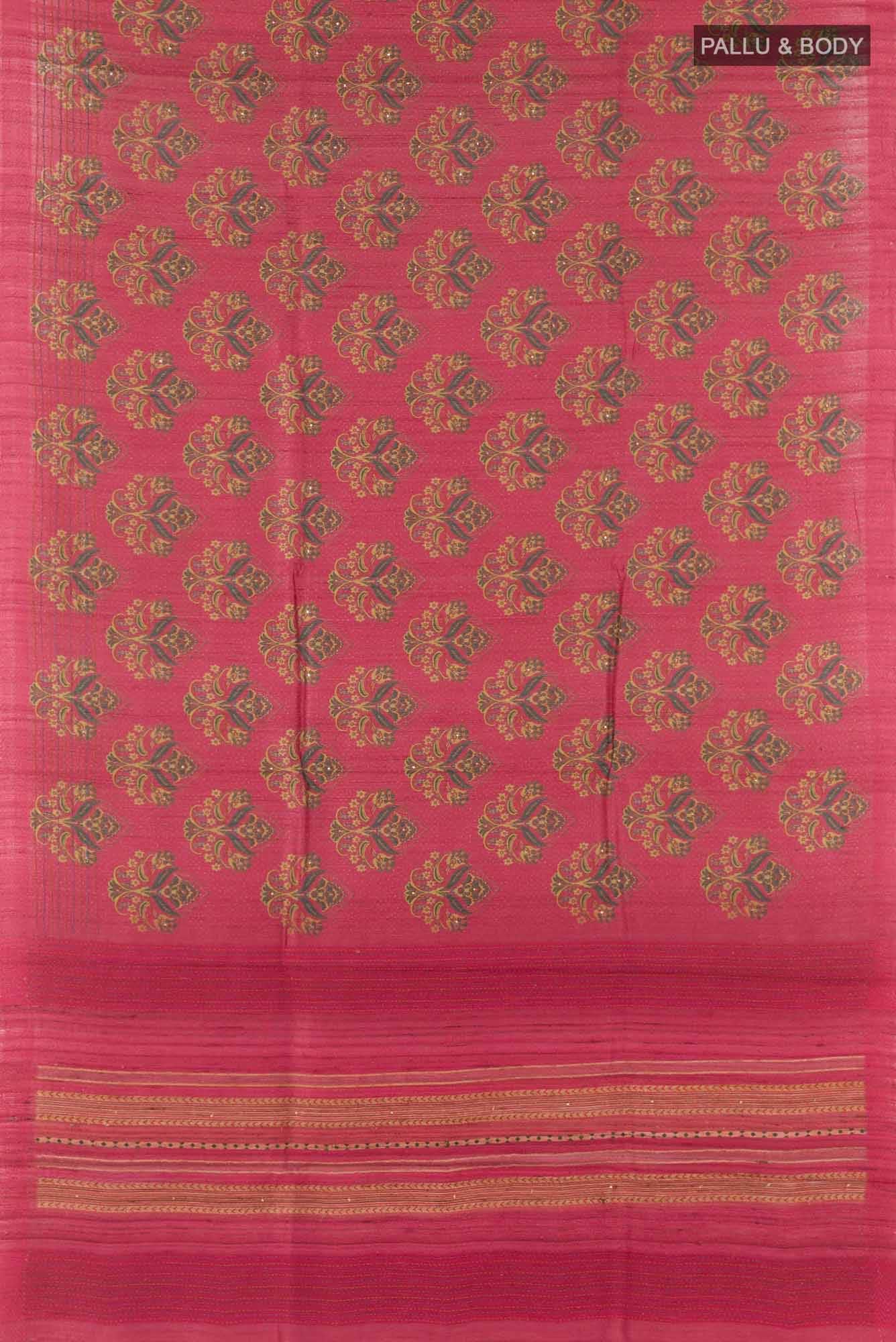 Red Tussar Saree