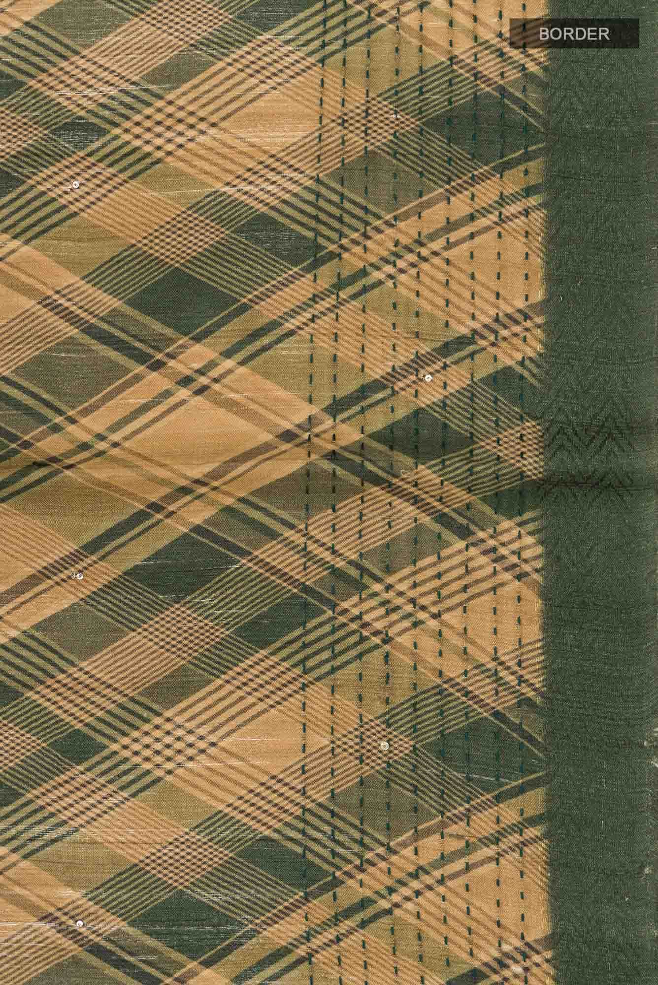 Green Bhagalpuri Tussar Silk Saree