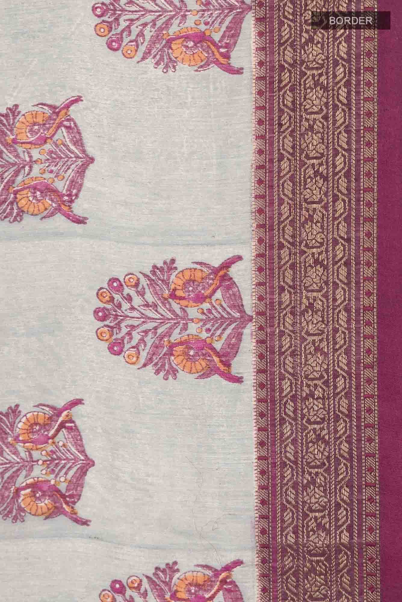 Blue Bhagalpuri Tussar Silk Saree
