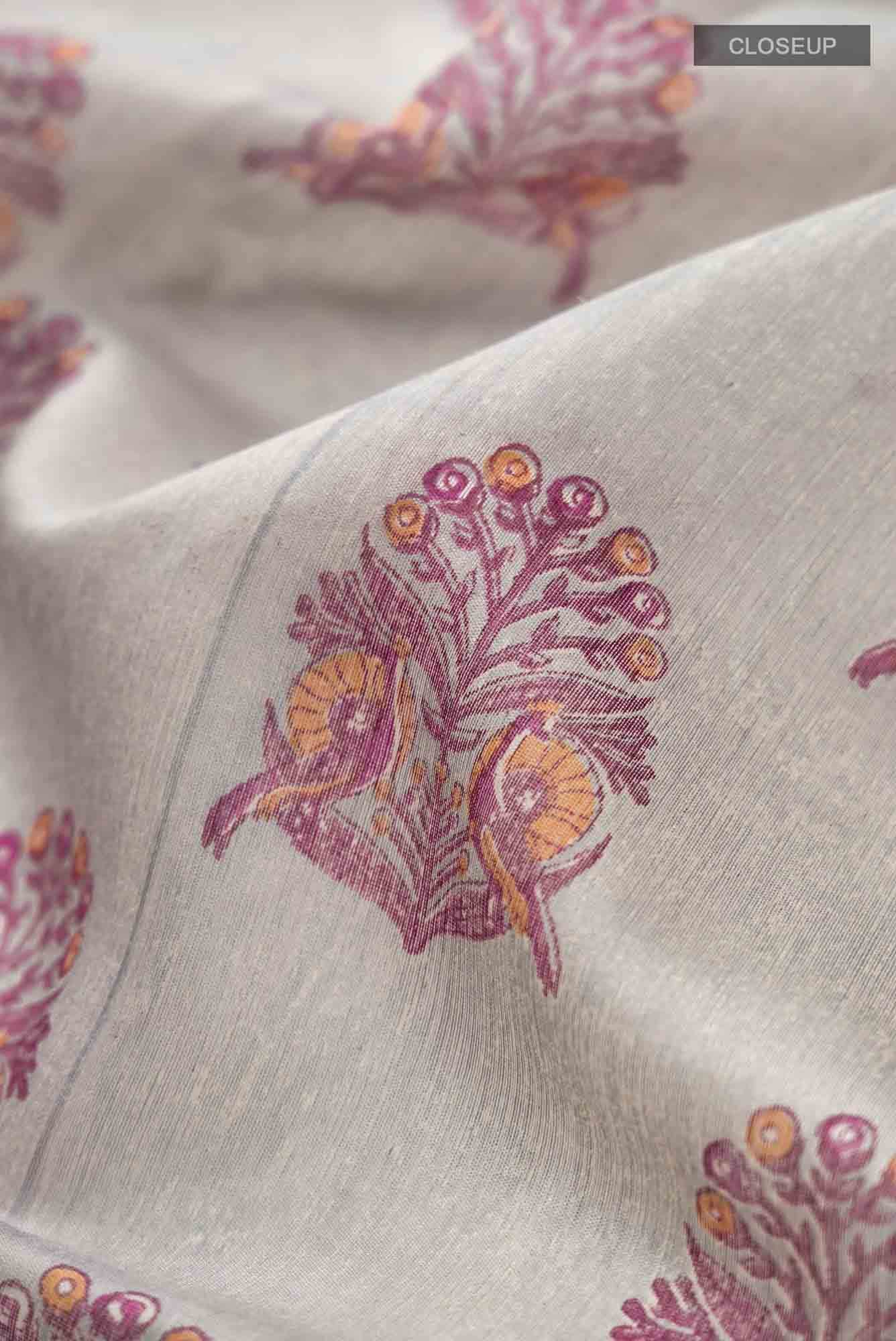 Blue Bhagalpuri Tussar Silk Saree