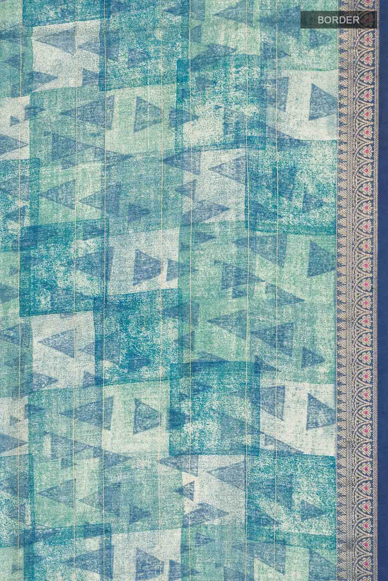 Blue Bhagalpuri Tussar Silk Saree