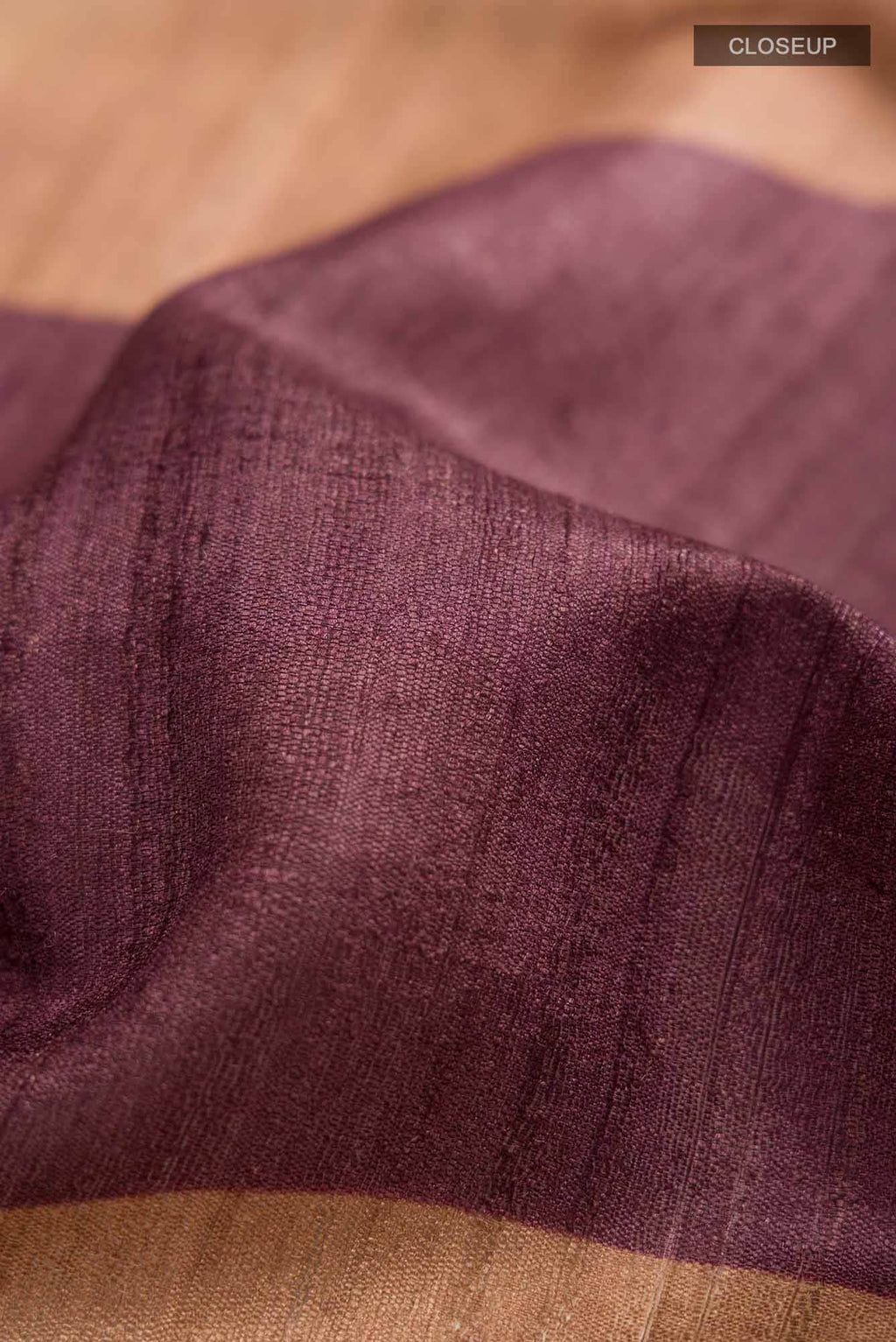Brown Bhagalpuri Tussar Silk Saree