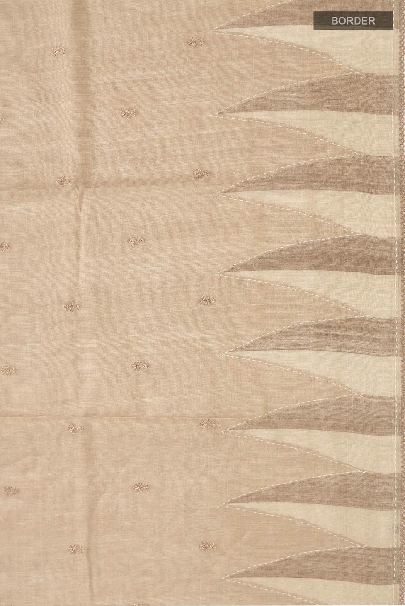 Cream Bhagalpuri Tussar Silk Saree