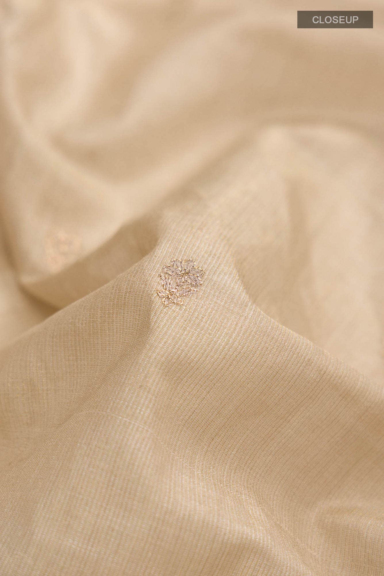 Cream Bhagalpuri Tussar Silk Saree