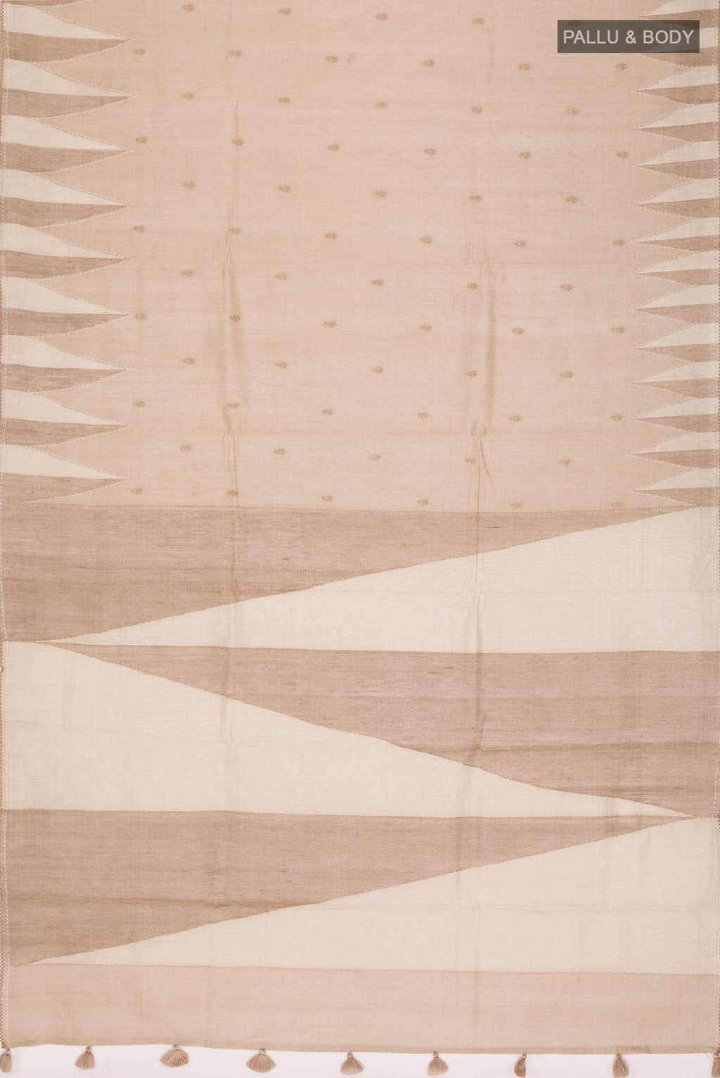 Cream Bhagalpuri Tussar Silk Saree