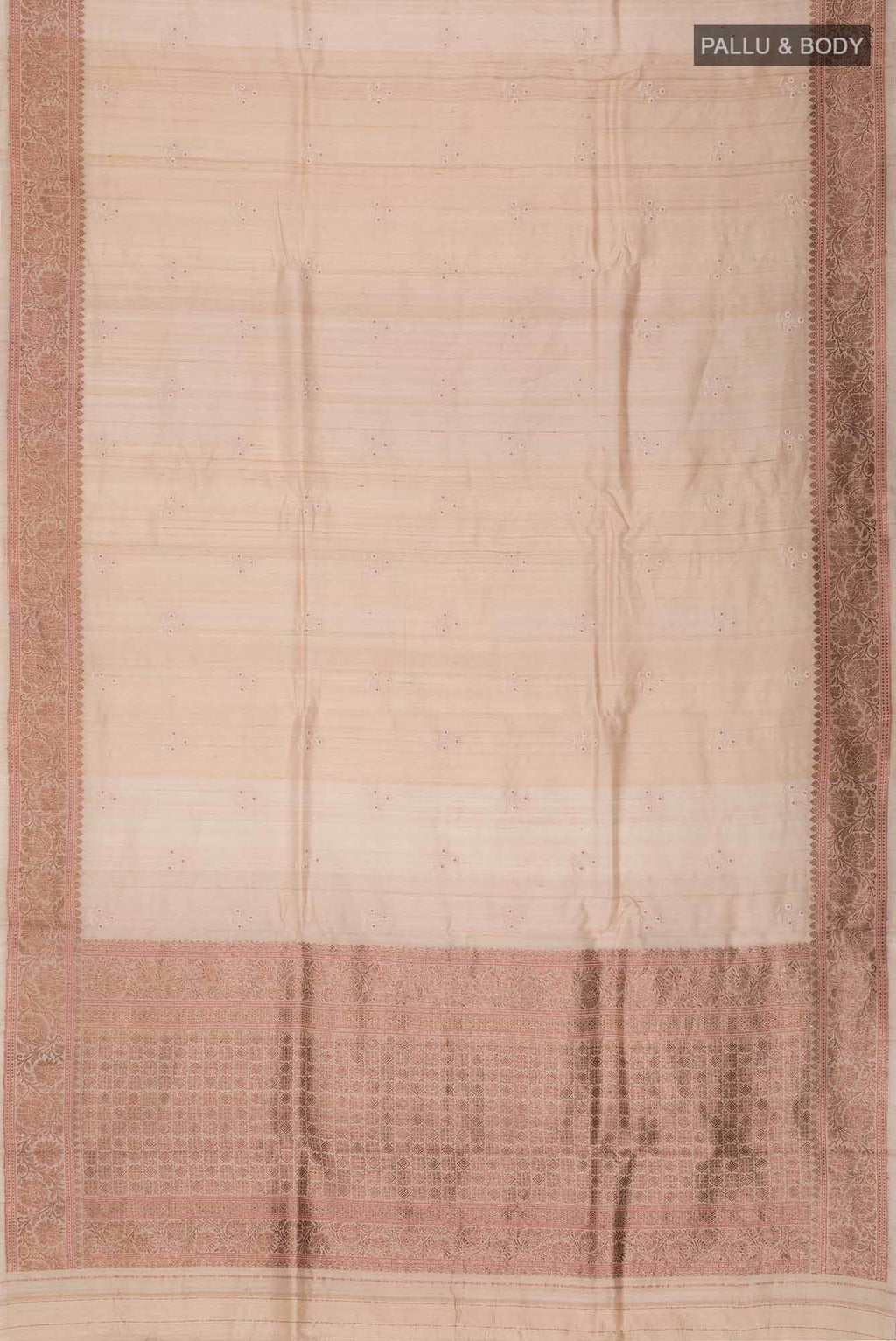 Cream Bhagalpuri Tussar Silk Saree