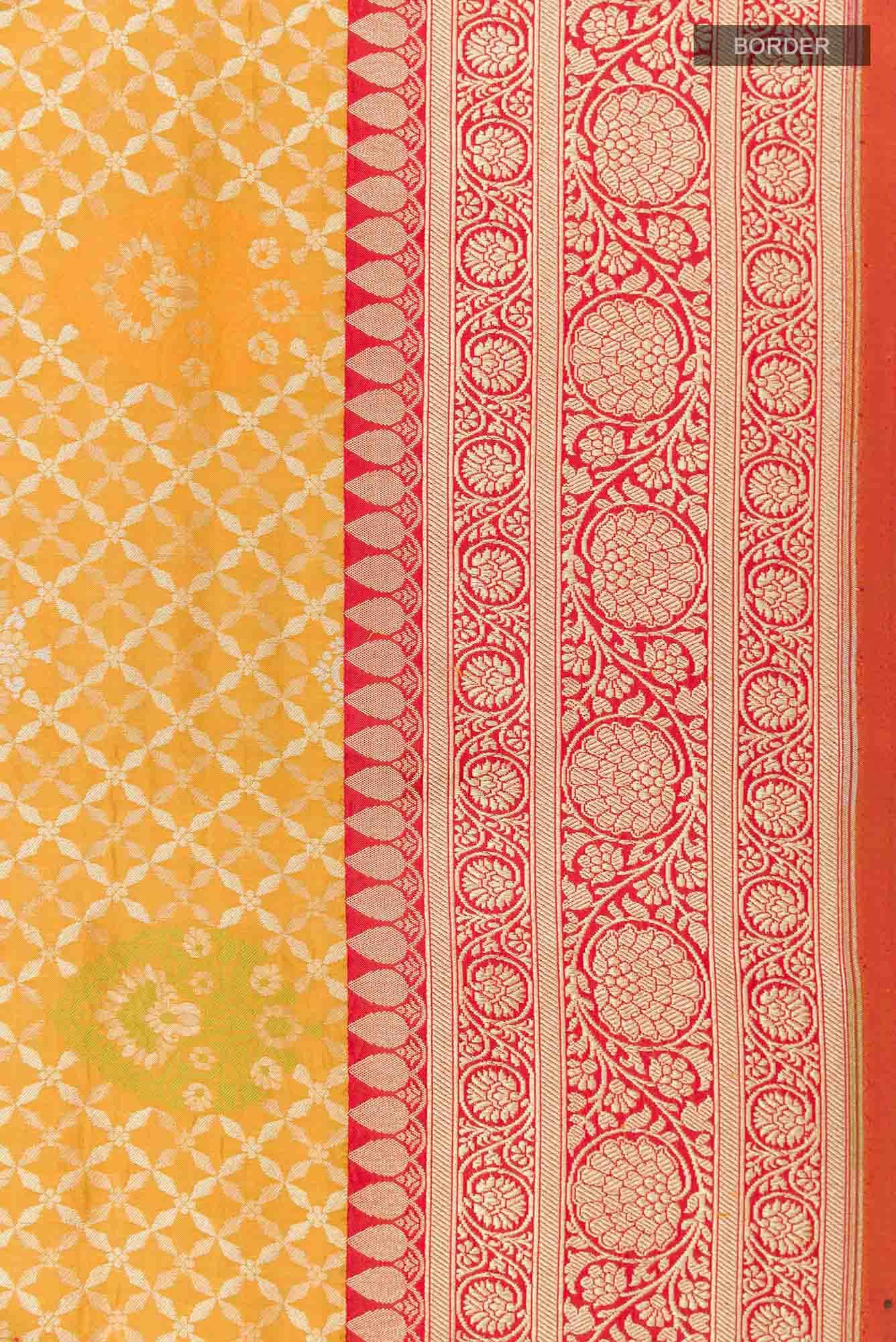 Mustard Banarasi Silk Saree