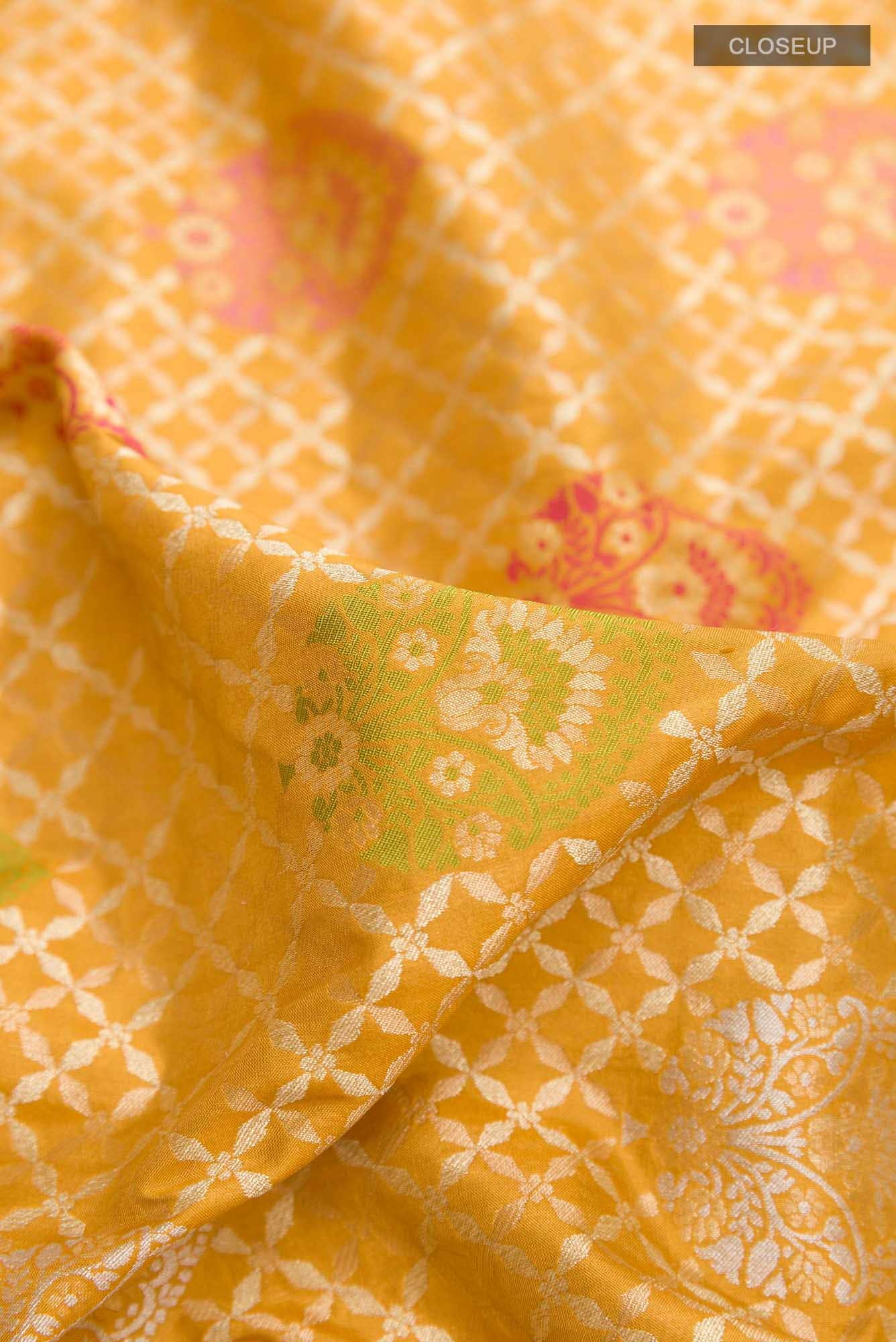 Mustard Banarasi Silk Saree