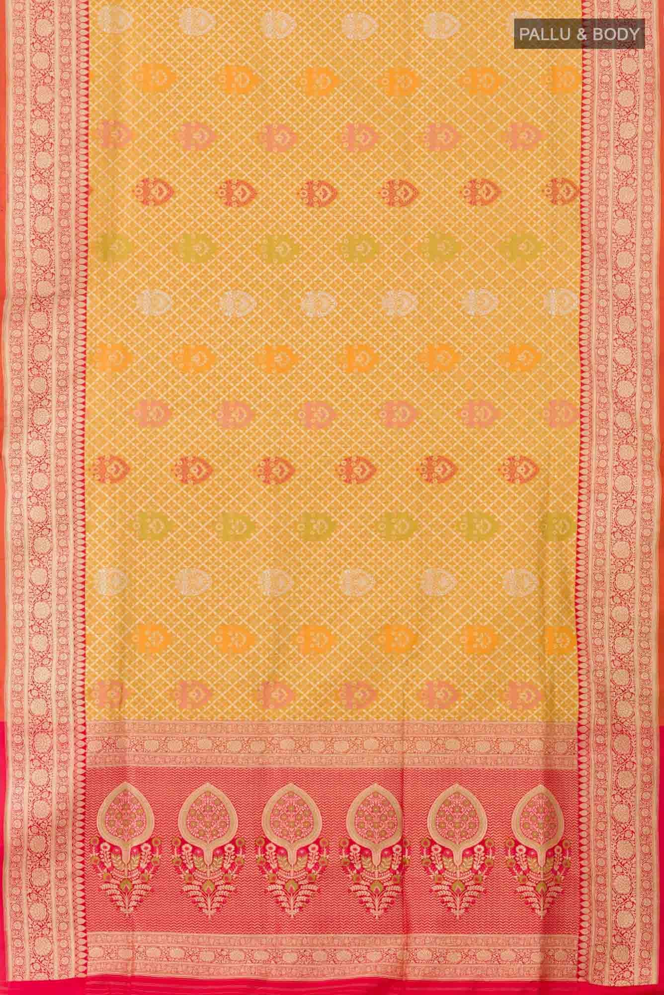 Mustard Banarasi Silk Saree