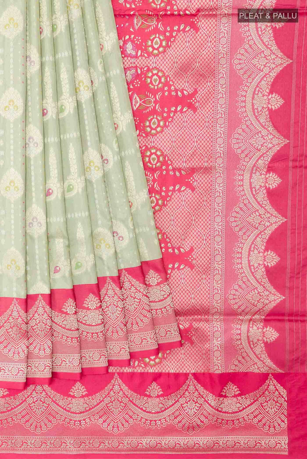 Mint Green Banarasi Silk Saree