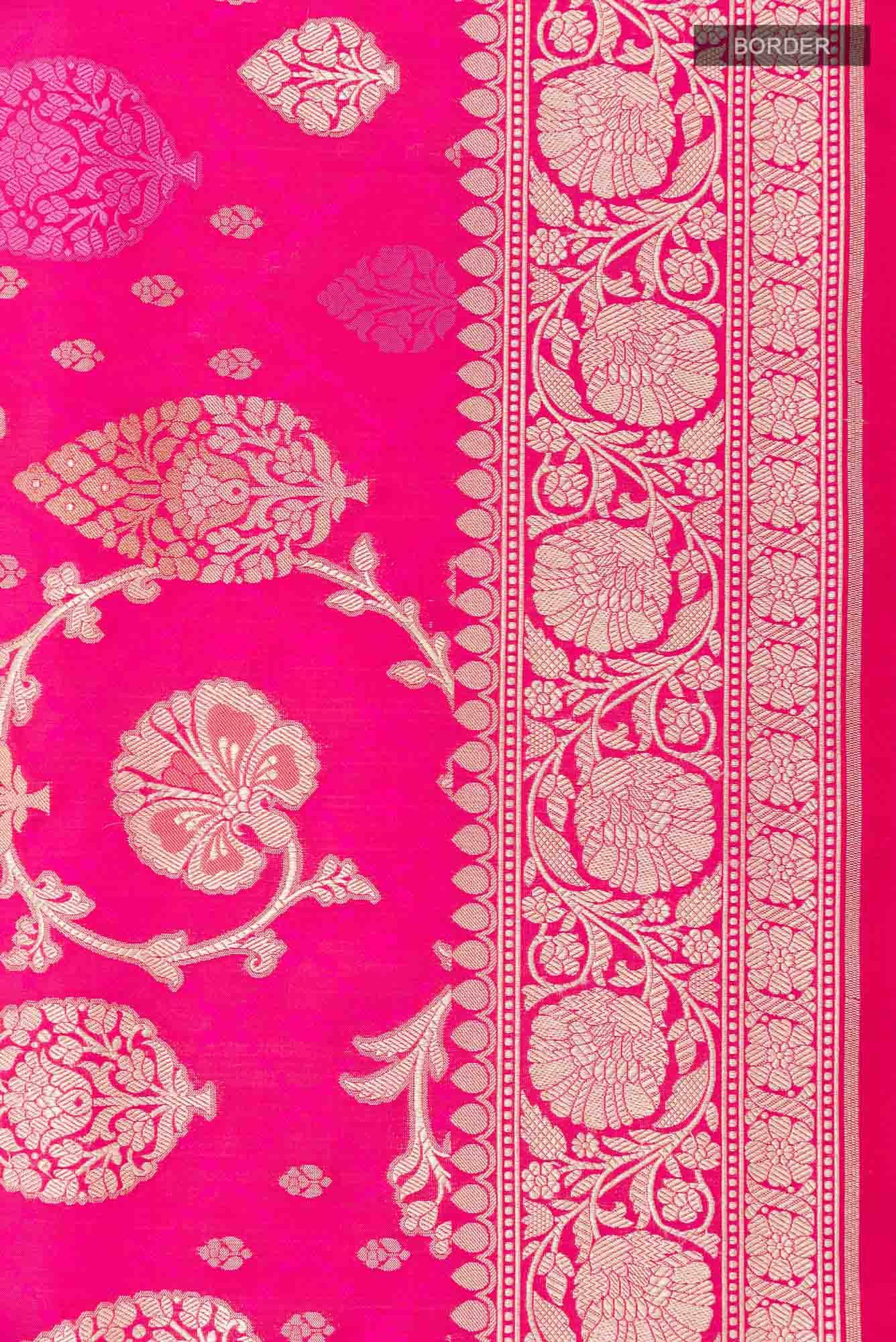 Pink Banarasi Silk Saree
