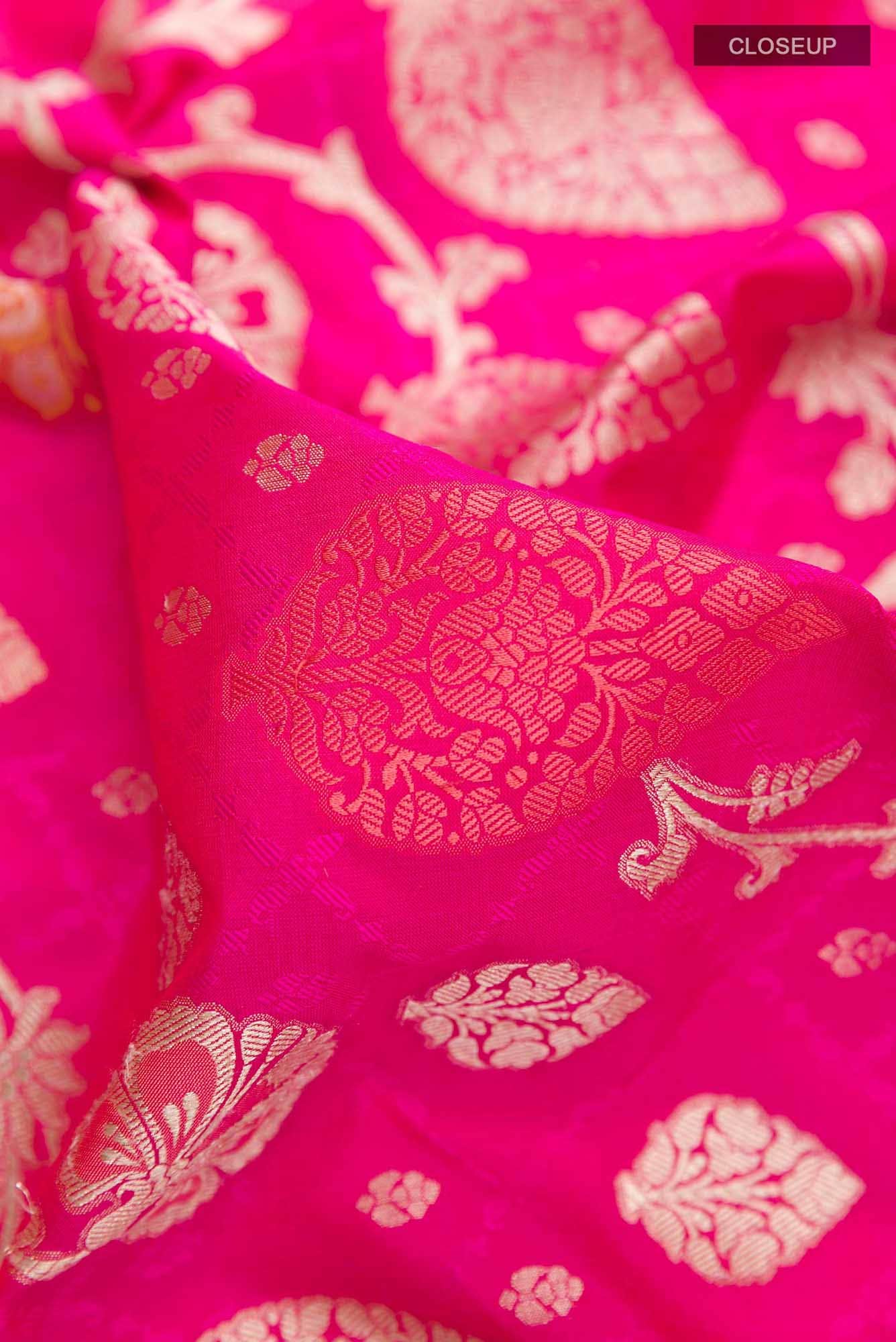 Pink Banarasi Silk Saree