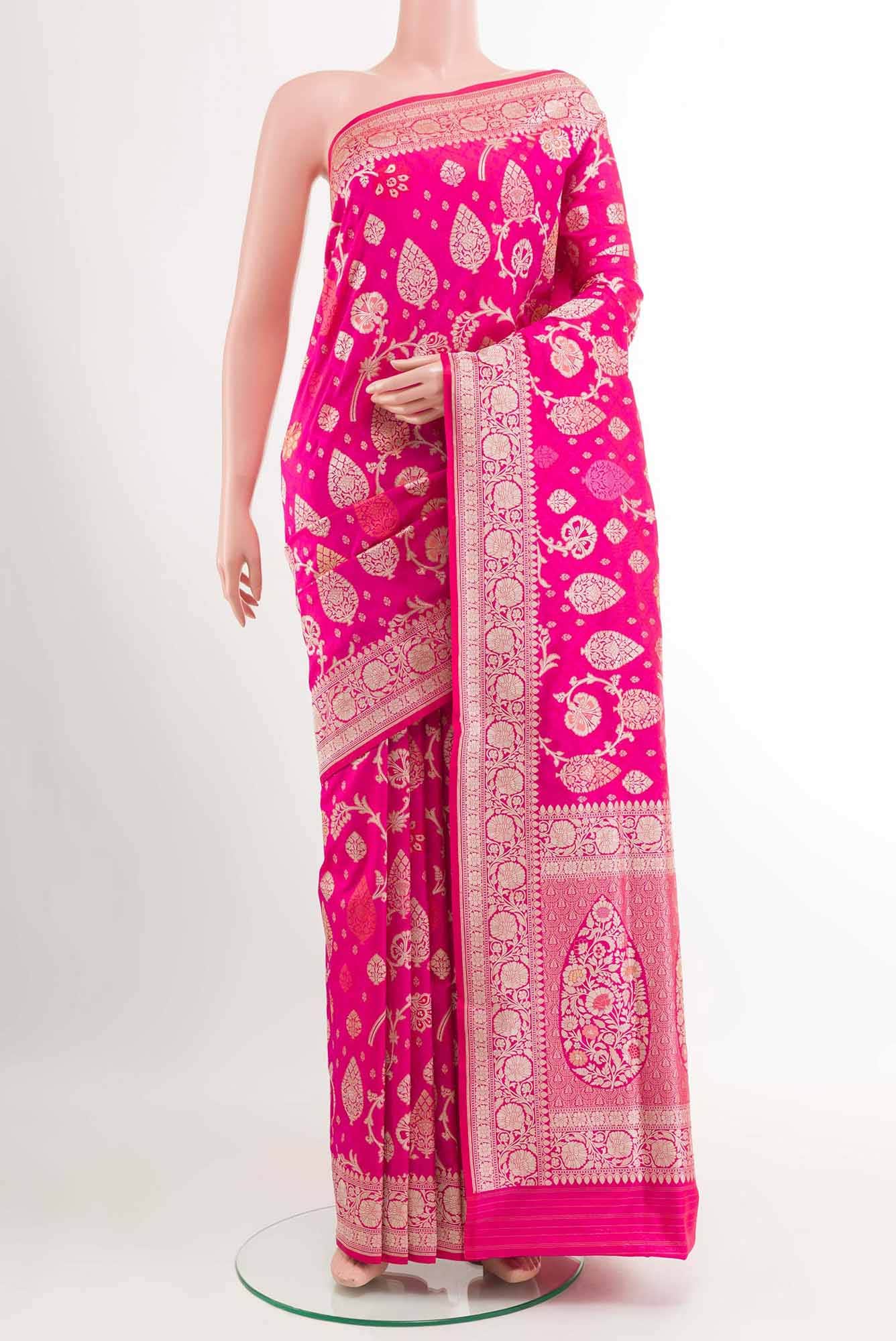 Pink Banarasi Silk Saree