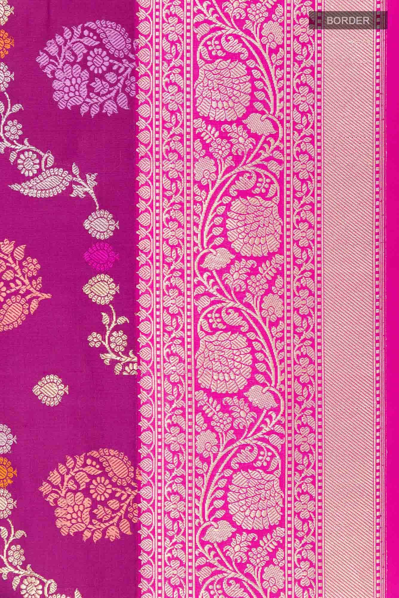 Purple Banarasi Silk Saree