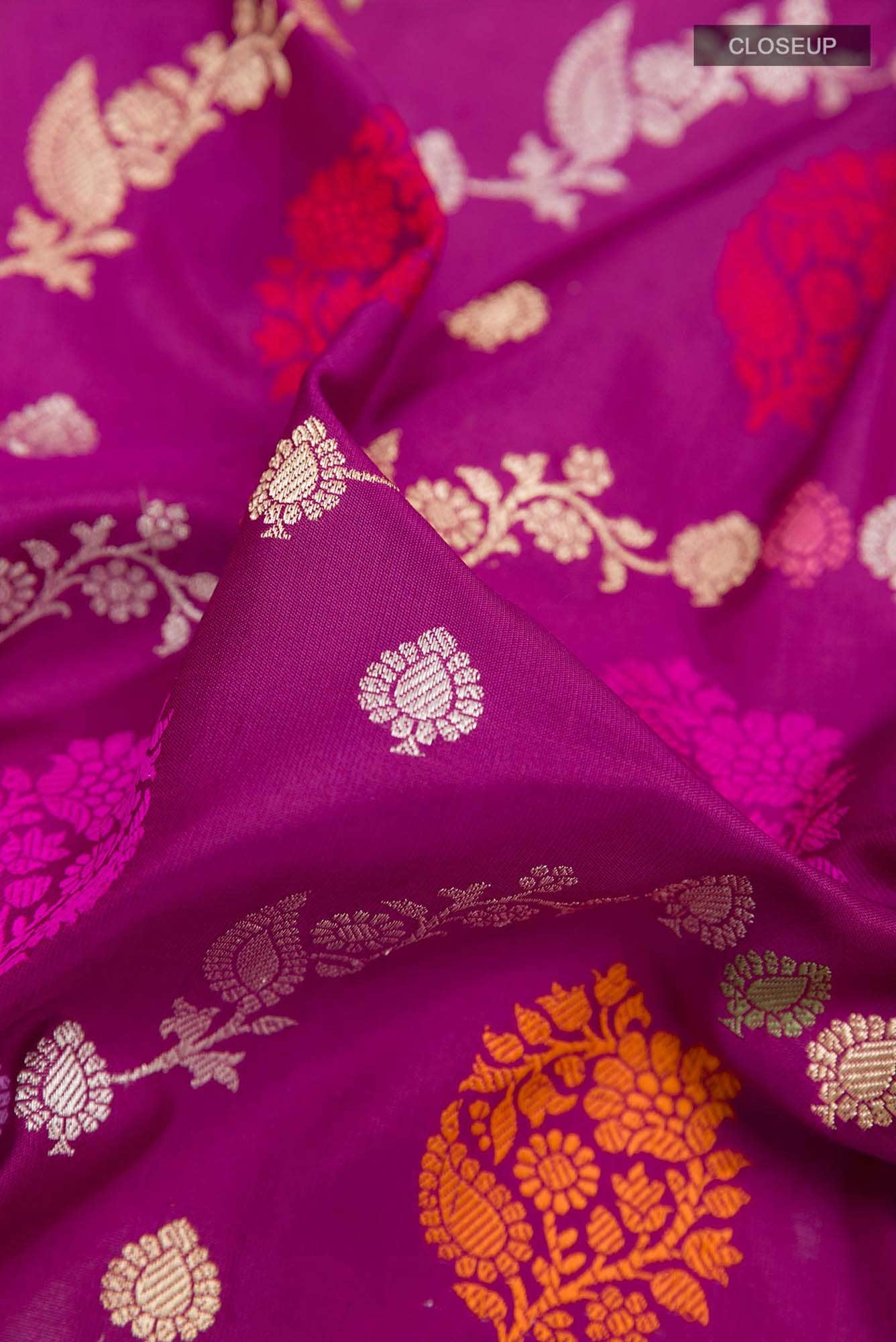Purple Banarasi Silk Saree
